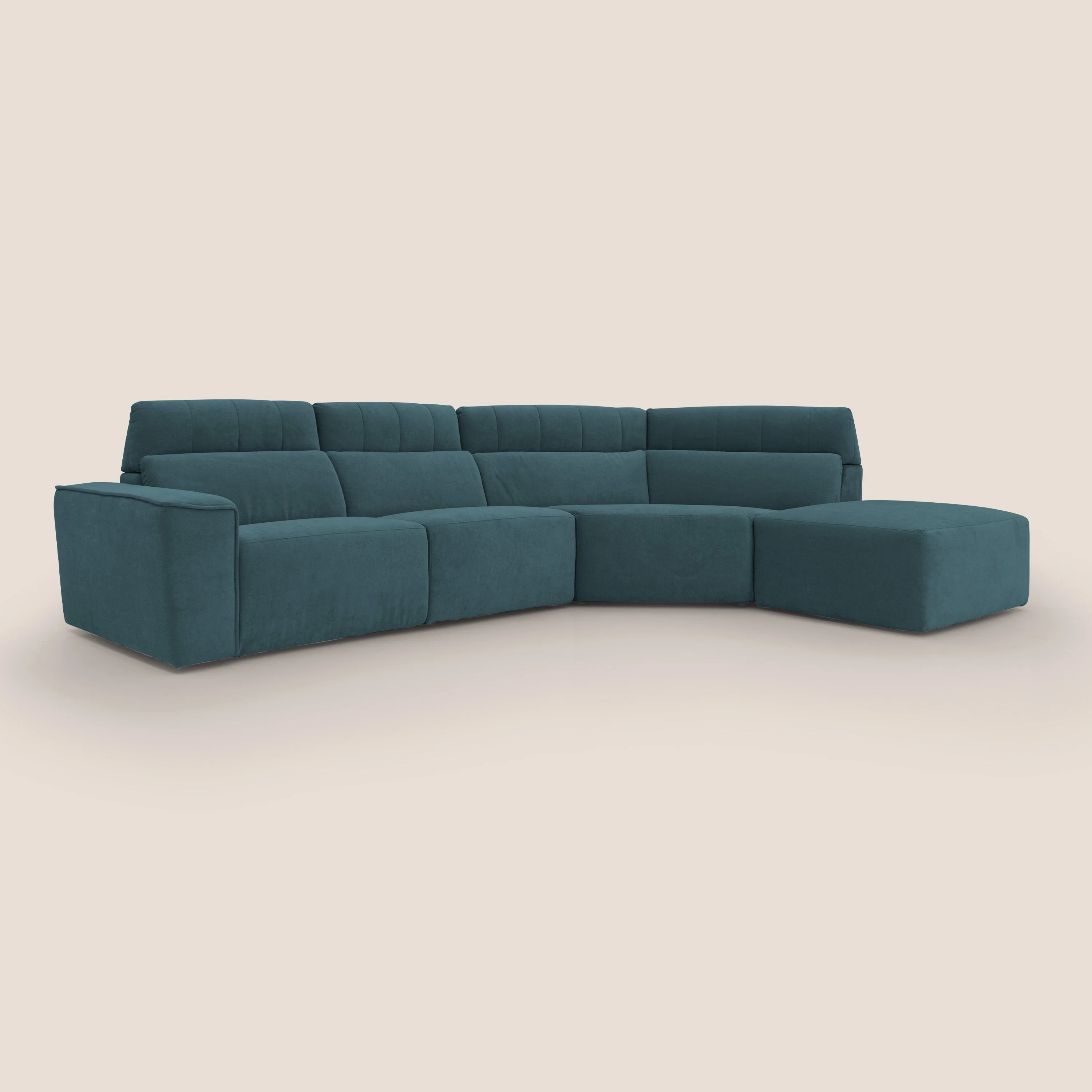 Clark Canapé d'angle avec option relax électrique en tissu imperméable et détachable T17 bleu canard - Image 2