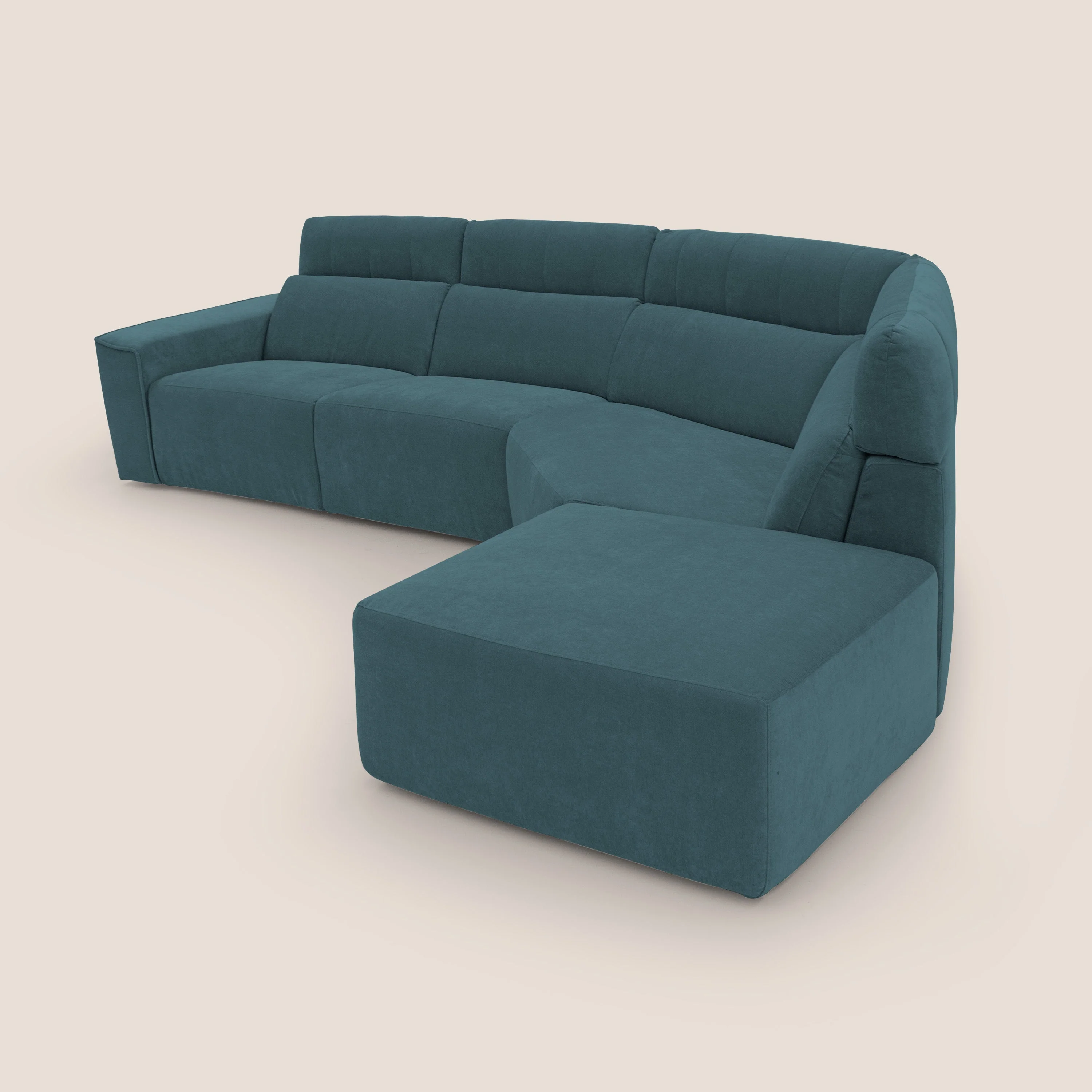 Clark Canapé d'angle avec option relax électrique en tissu imperméable et détachable T17 bleu canard - Image 5