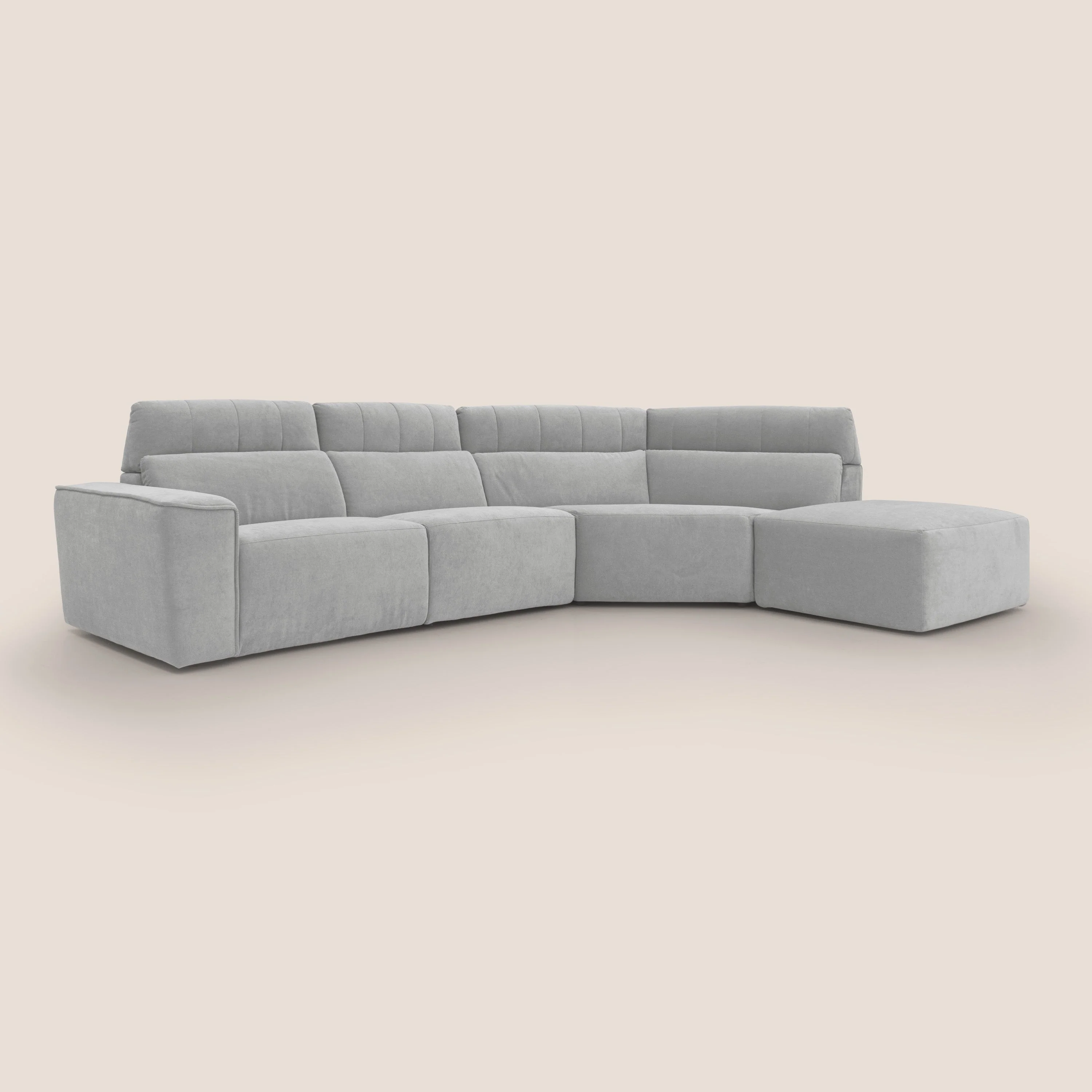 Clark Canapé d'angle avec option relax électrique en tissu imperméable et détachable T17 gris - Image 2