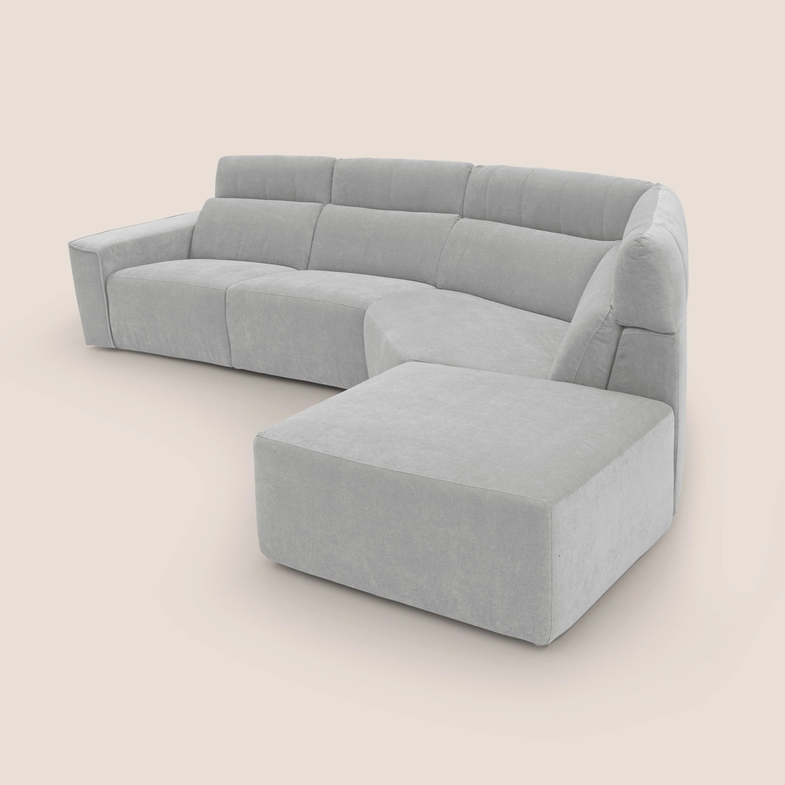 Clark Canapé d'angle avec option relax électrique en tissu imperméable et détachable T17 gris - Image 5