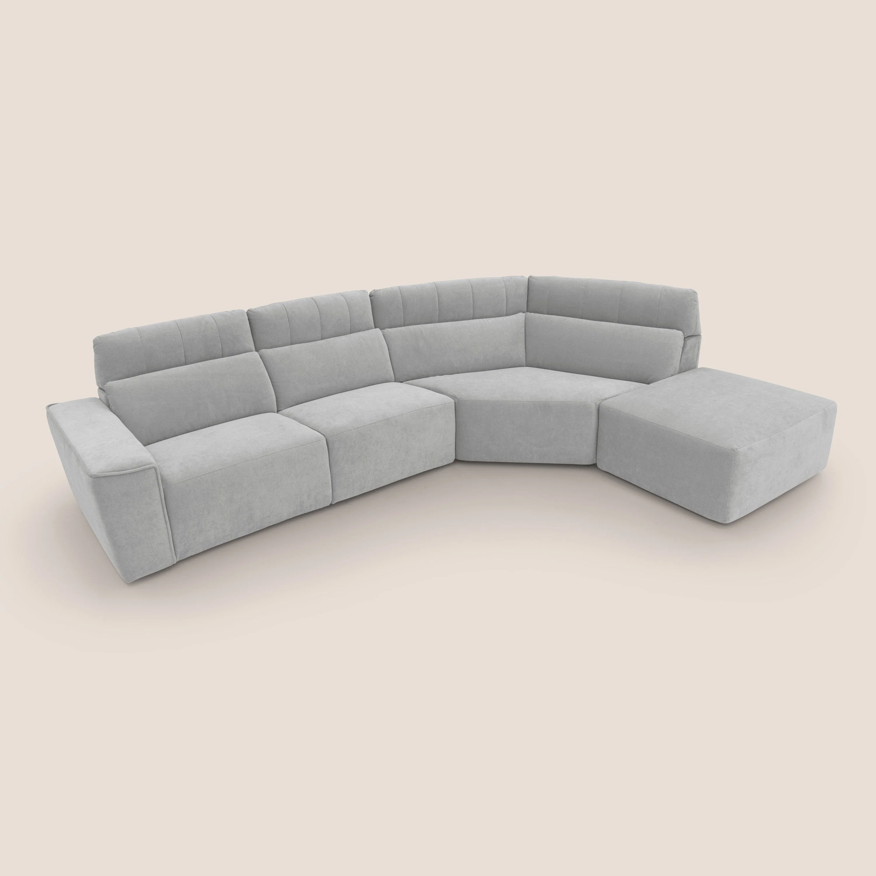 Clark Canapé d'angle avec option relax électrique en tissu imperméable et détachable T17 gris - Image 7