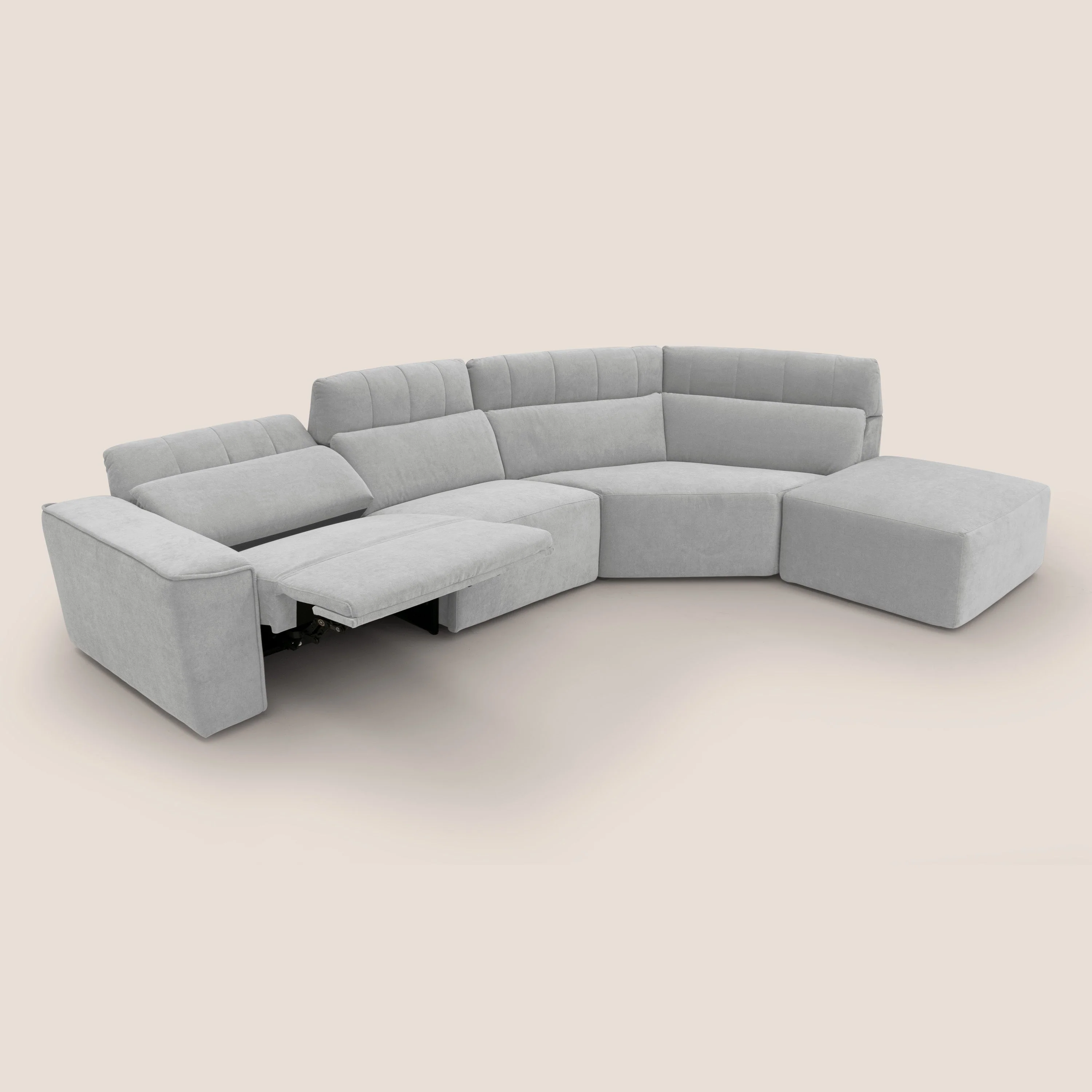 Clark Canapé d'angle avec option relax électrique en tissu imperméable et détachable T17 gris - Image 9
