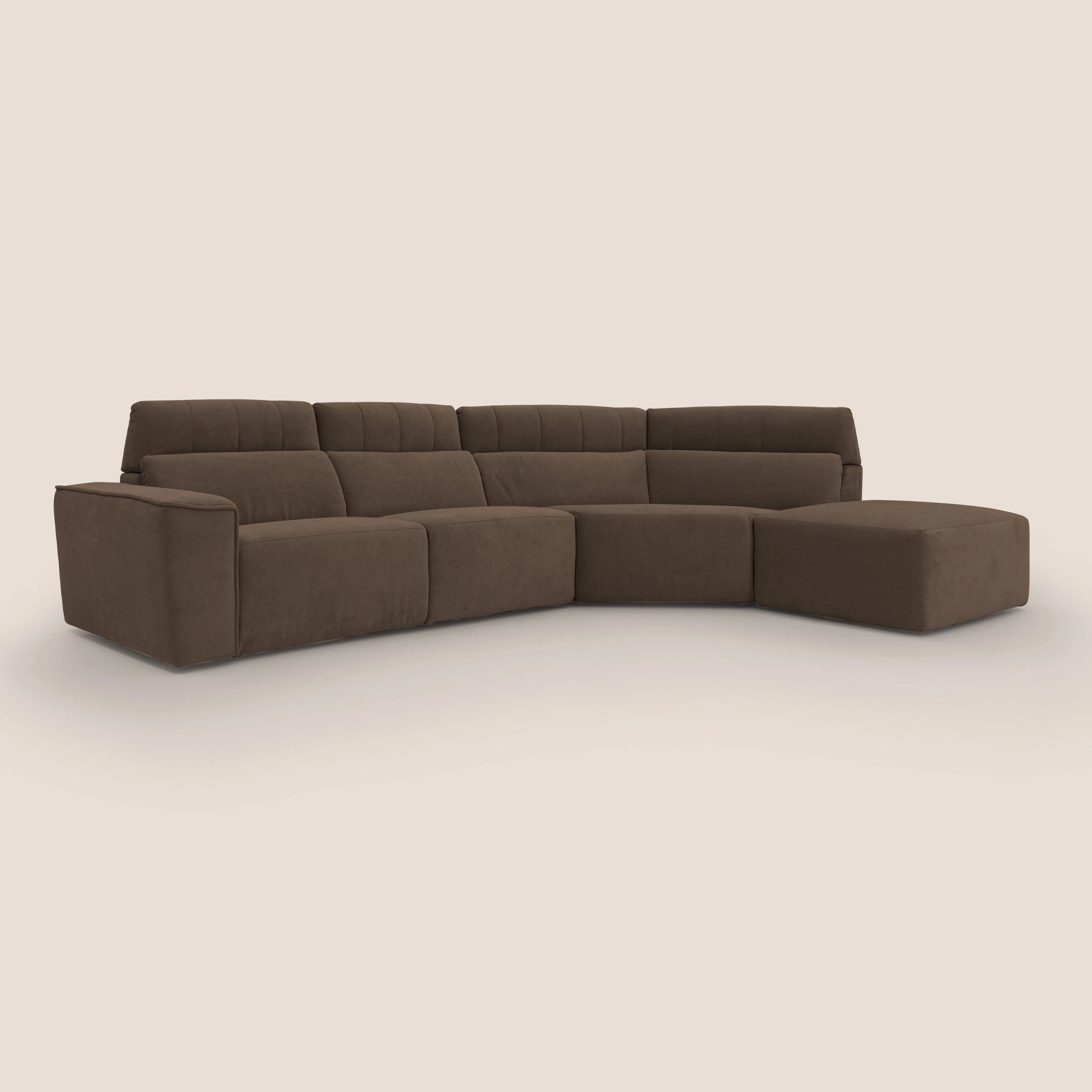 Clark Canapé d'angle avec option relax électrique en tissu imperméable et détachable T17 marron - Image 2