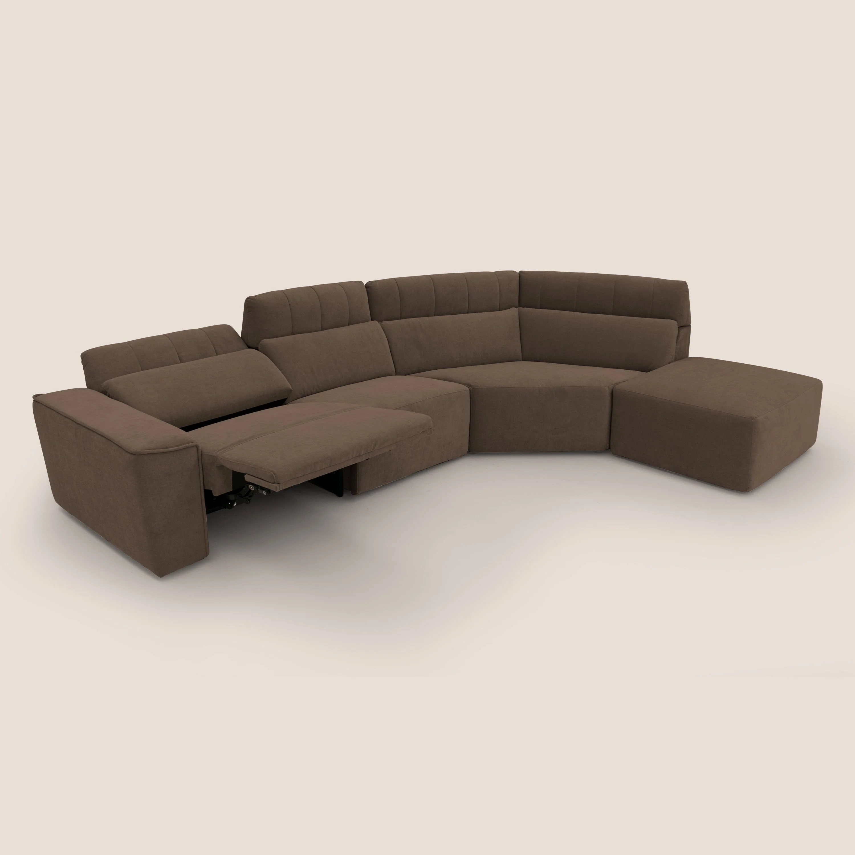 Clark Canapé d'angle avec option relax électrique en tissu imperméable et détachable T17 marron - Image 9