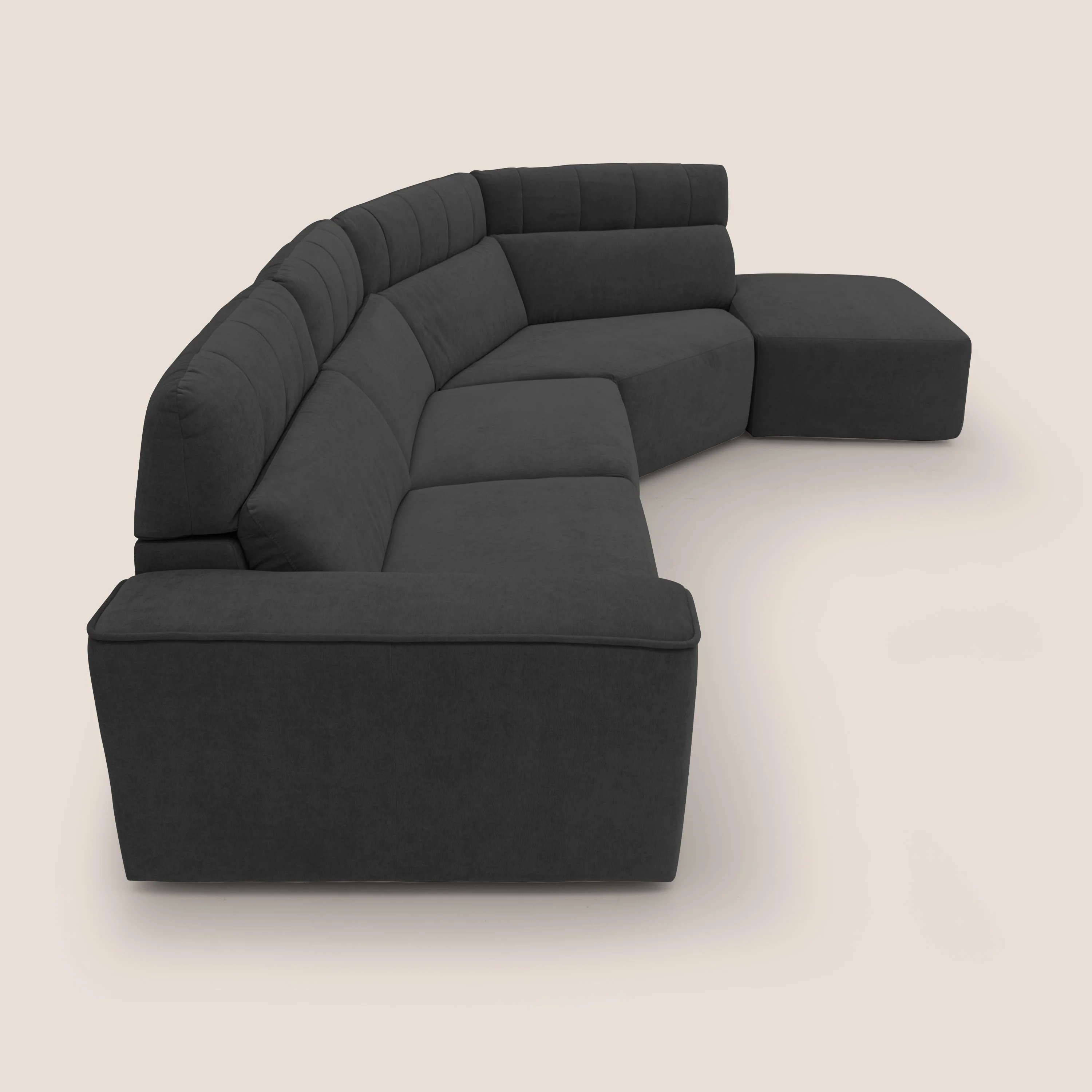 Clark Canapé d'angle avec option relax électrique en tissu imperméable et détachable T17 noir - Image 10