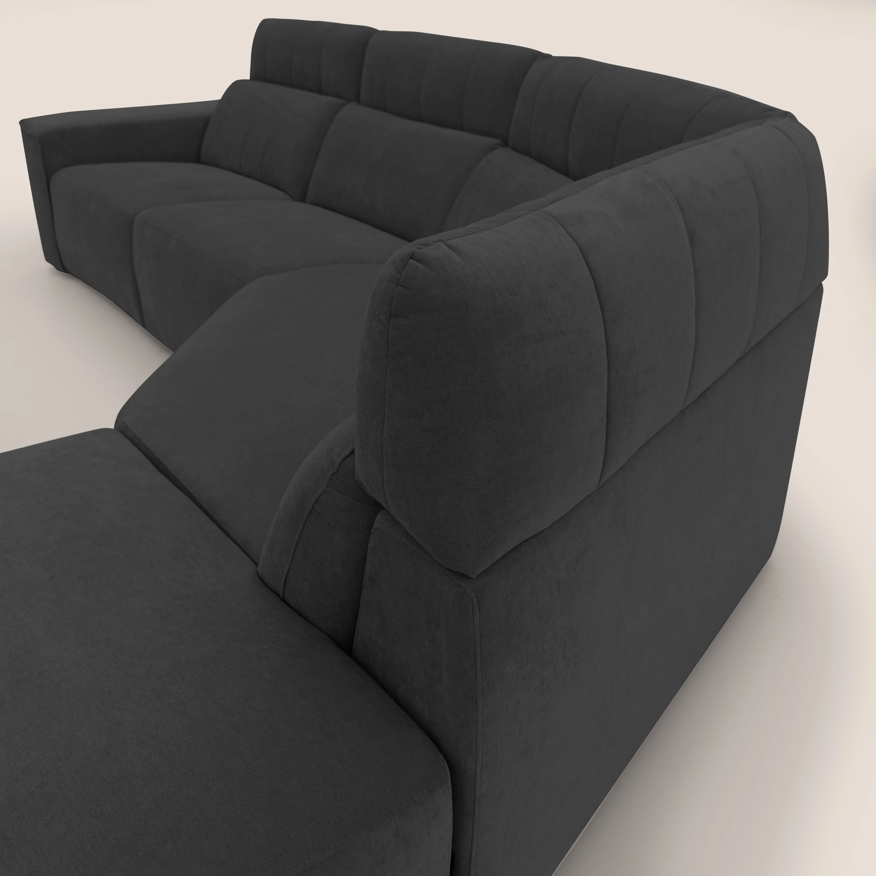 Clark Canapé d'angle avec option relax électrique en tissu imperméable et détachable T17 noir - Image 12