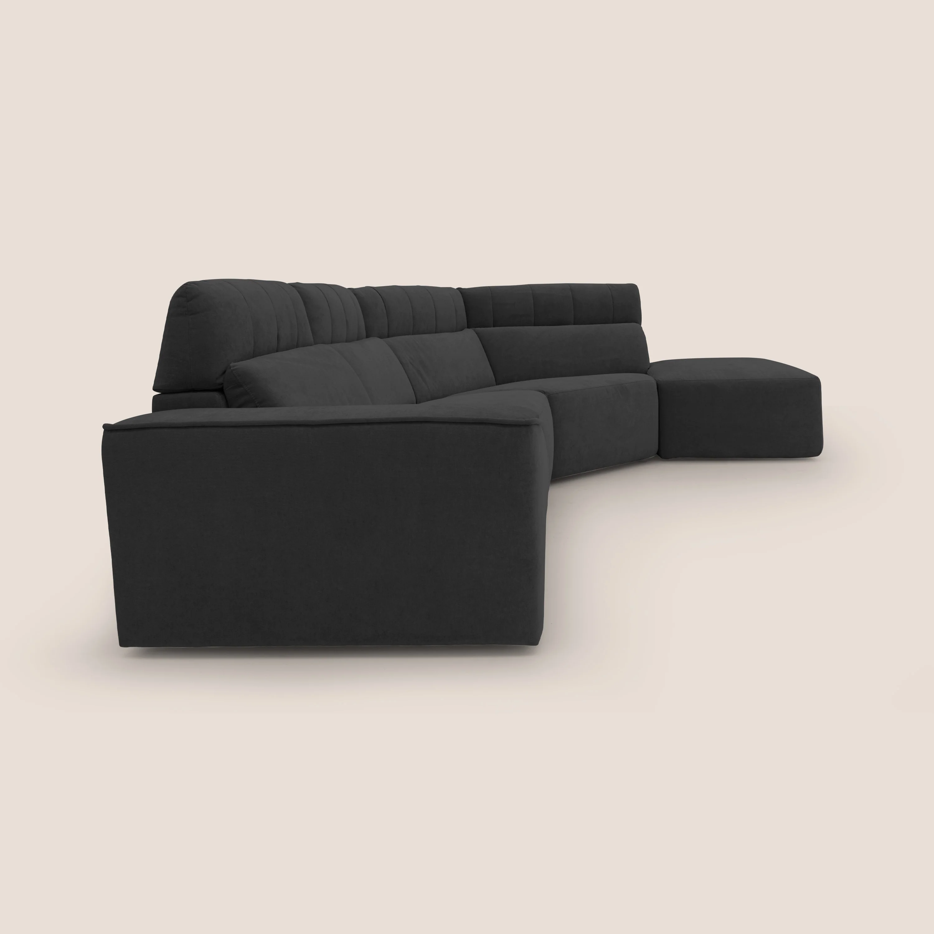 Clark Canapé d'angle avec option relax électrique en tissu imperméable et détachable T17 noir - Image 13