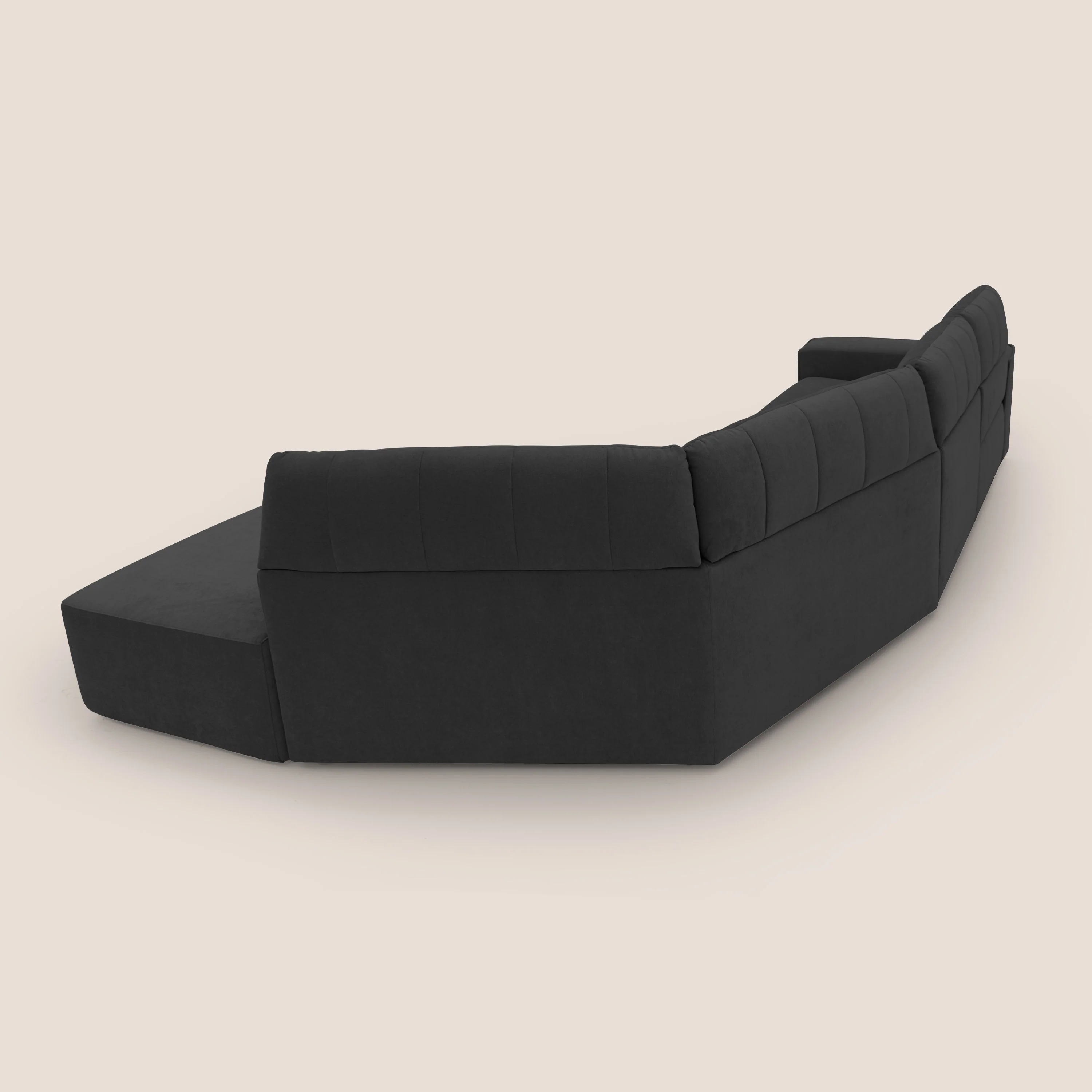 Clark Canapé d'angle avec option relax électrique en tissu imperméable et détachable T17 noir - Image 14
