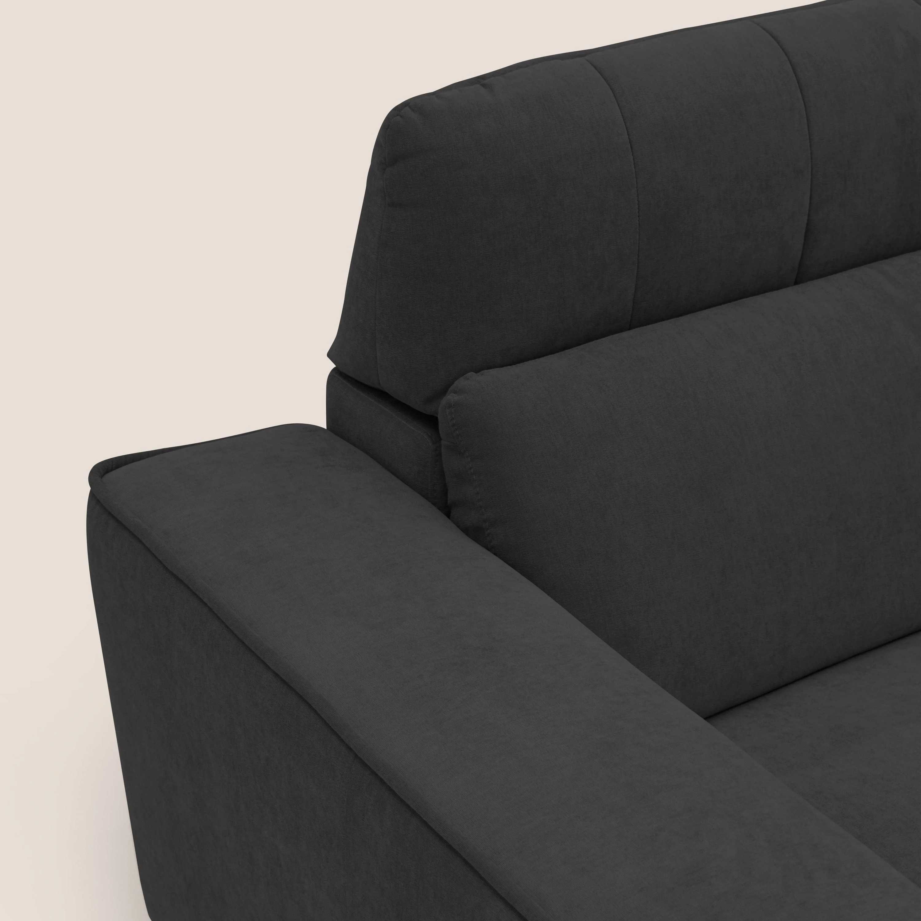 Clark Canapé d'angle avec option relax électrique en tissu imperméable et détachable T17 noir - Image 6
