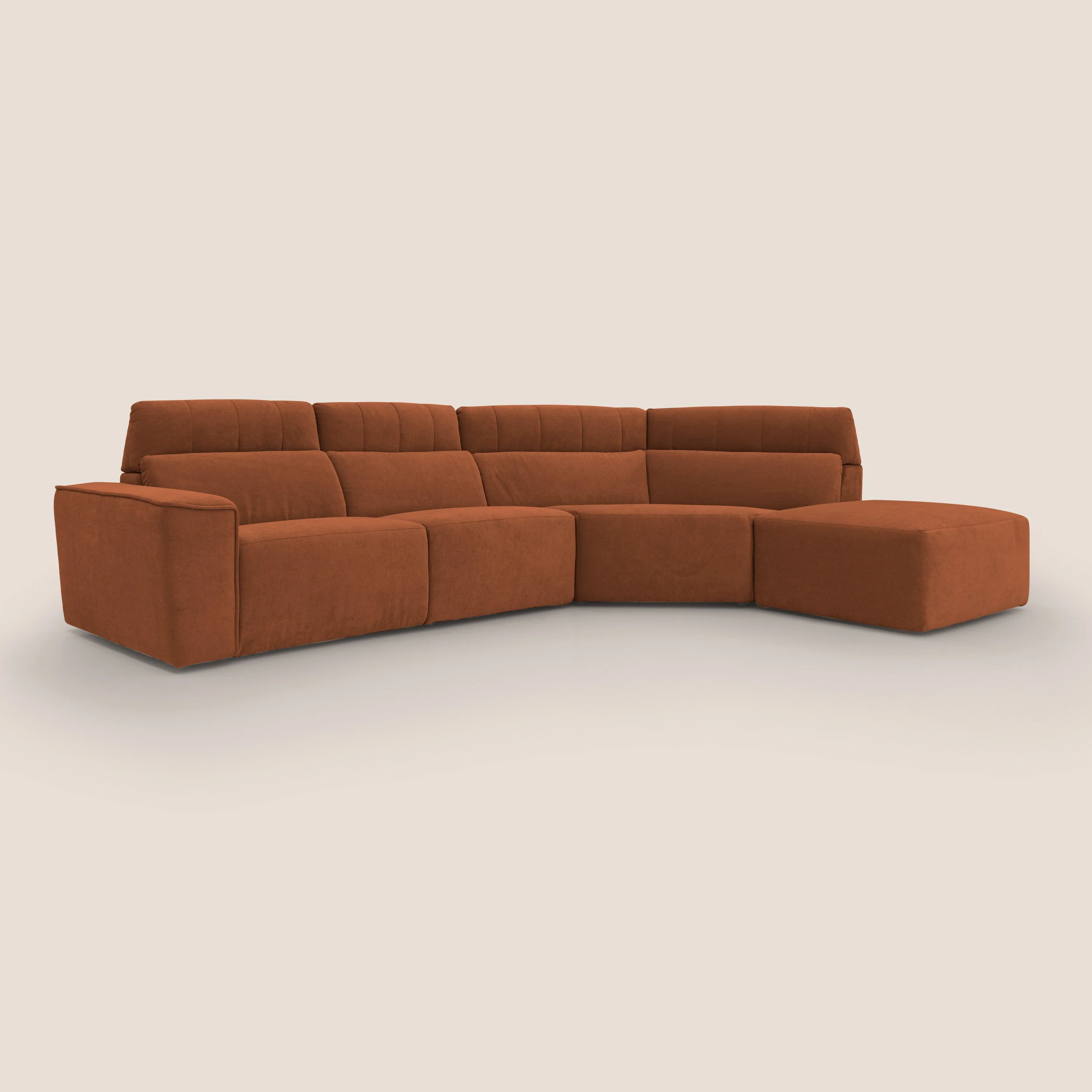 Clark Canapé d'angle avec option relax électrique en tissu imperméable et détachable T17 orange - Image 2