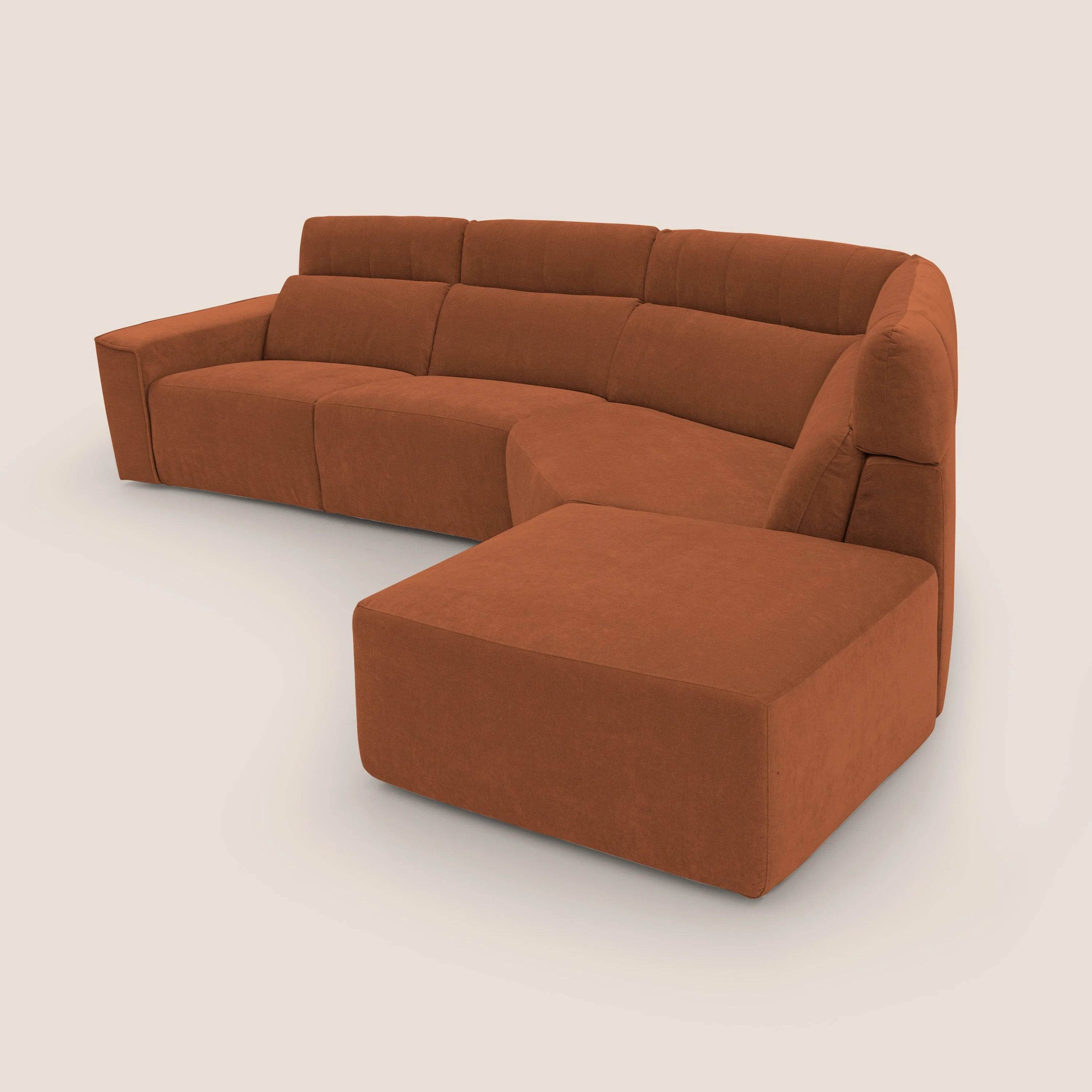 Clark Canapé d'angle avec option relax électrique en tissu imperméable et détachable T17 orange - Image 5