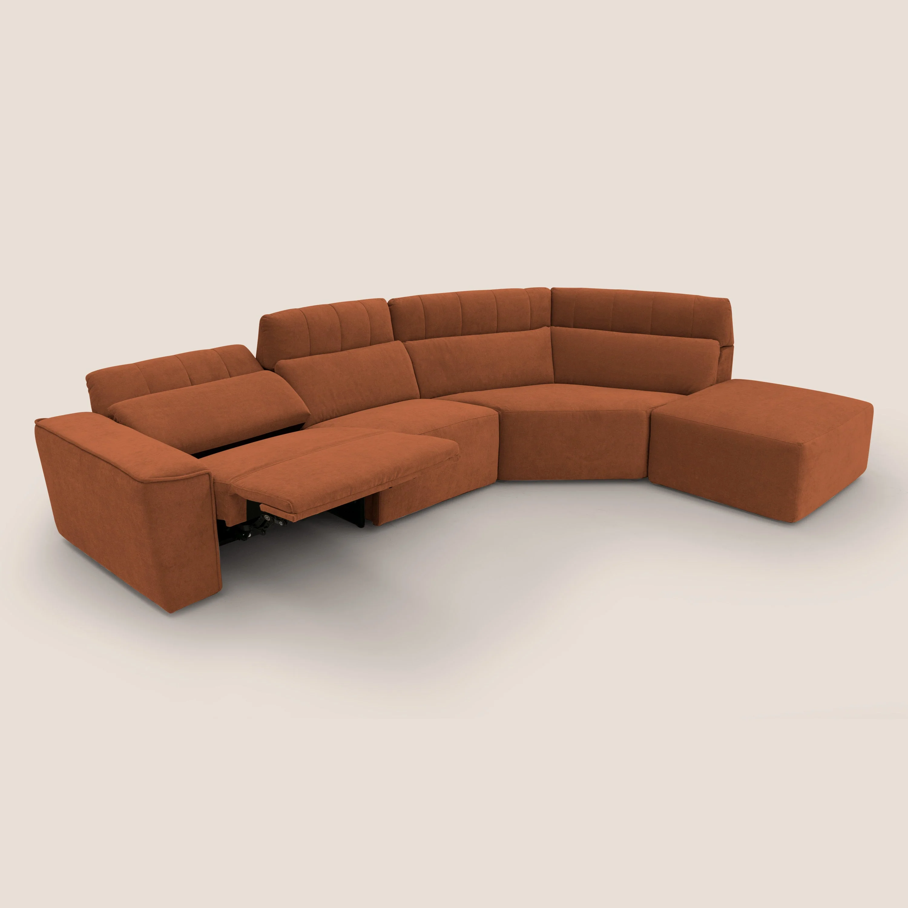 Clark Canapé d'angle avec option relax électrique en tissu imperméable et détachable T17 orange - Image 9