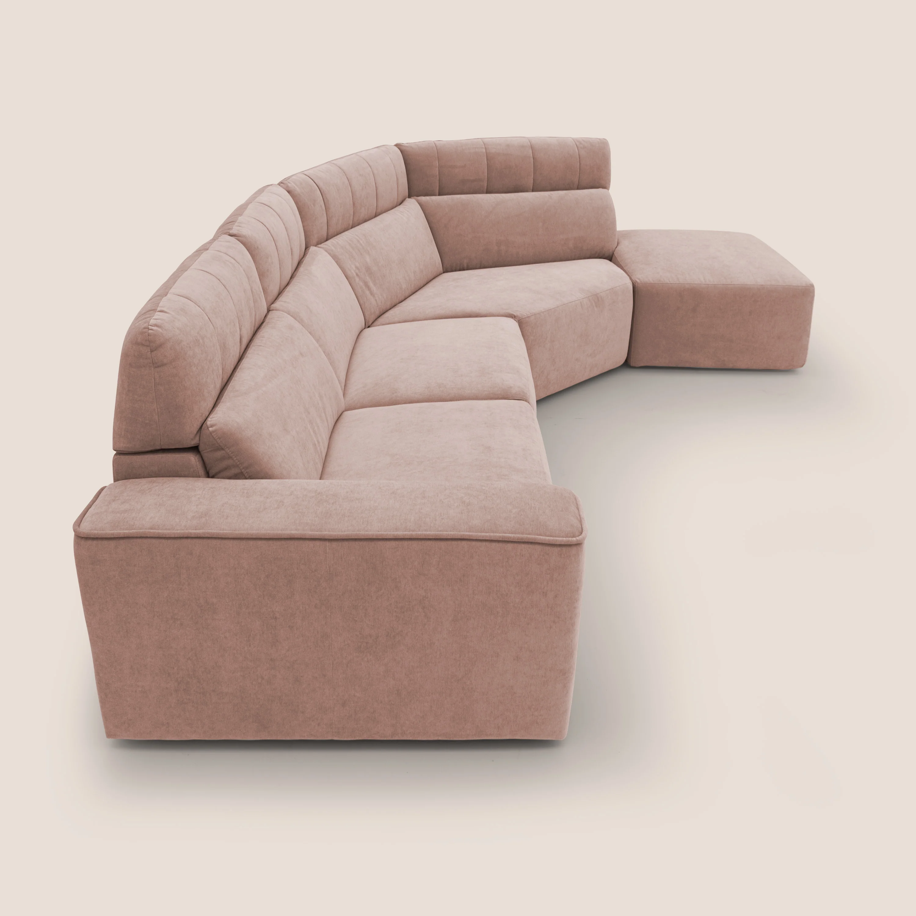 Clark Canapé d'angle avec option relax électrique en tissu imperméable et détachable T17 rose - Image 10