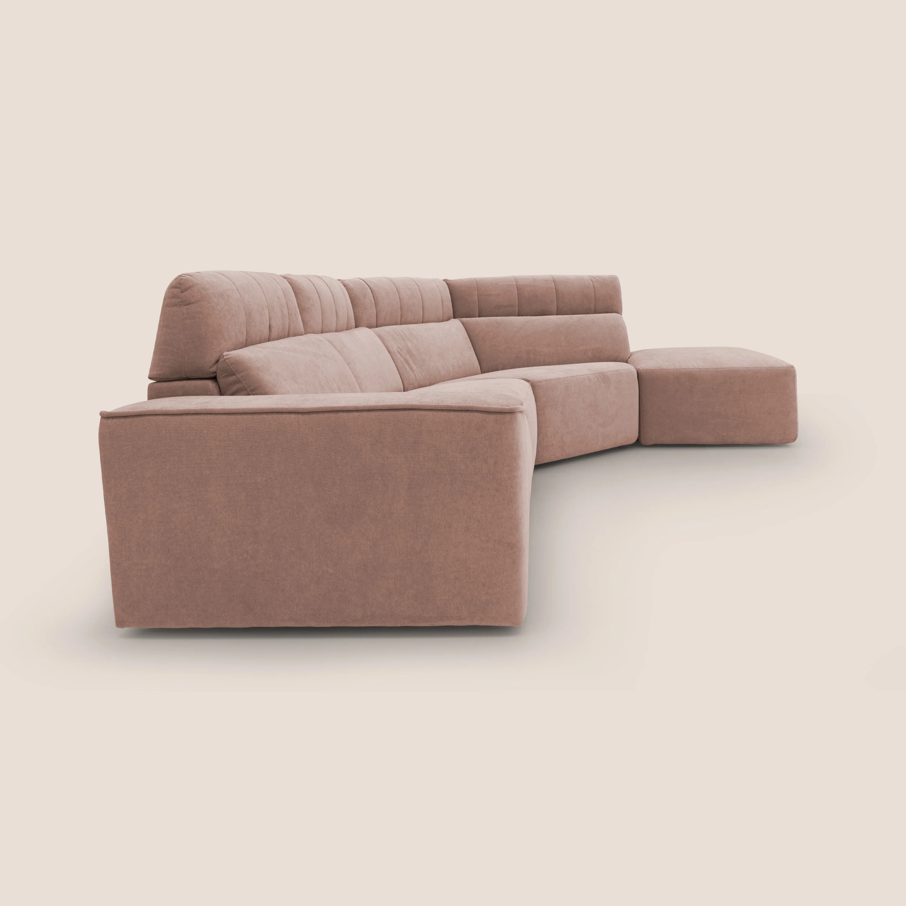 Clark Canapé d'angle avec option relax électrique en tissu imperméable et détachable T17 rose - Image 13