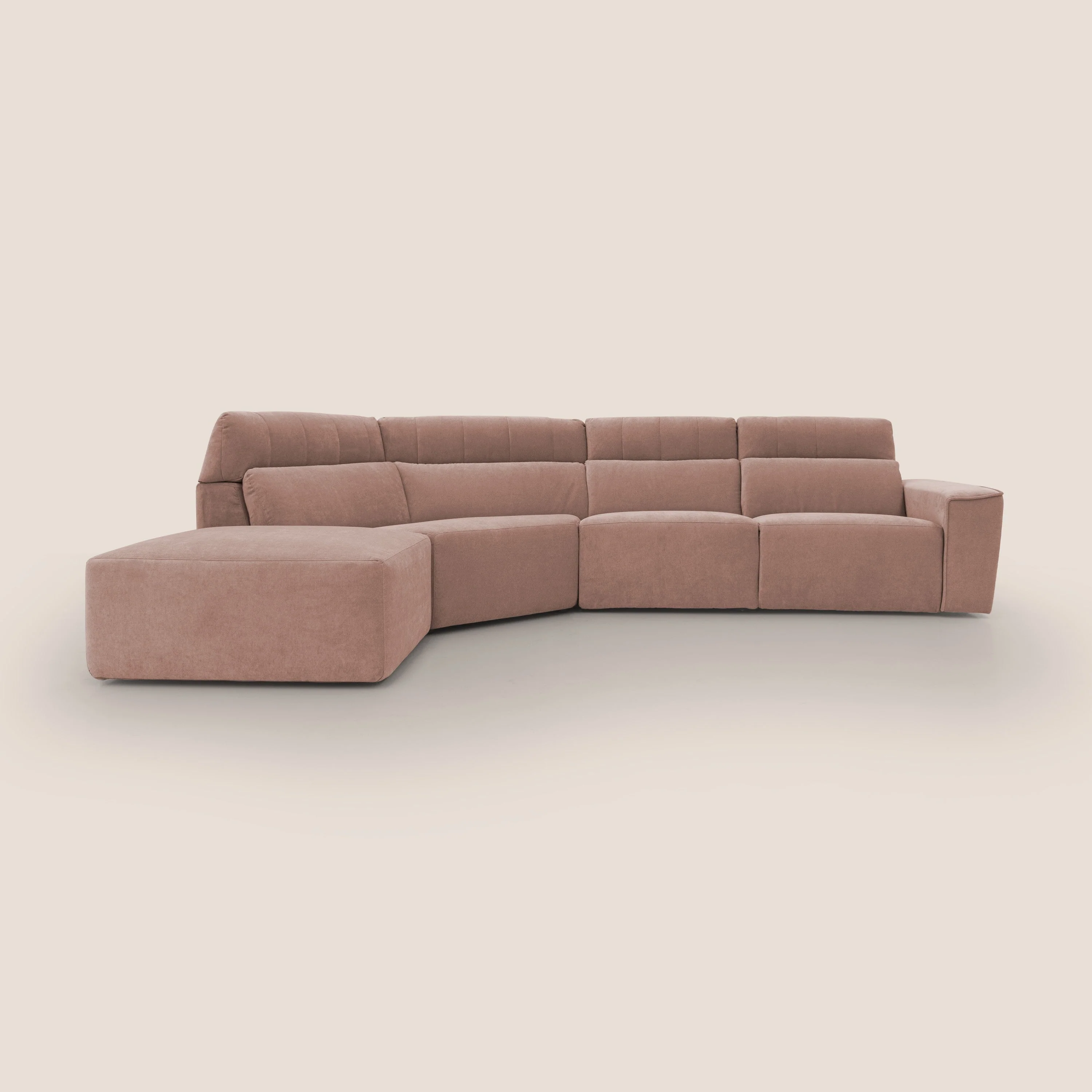 Clark Canapé d'angle avec option relax électrique en tissu imperméable et détachable T17 rose - Image 15