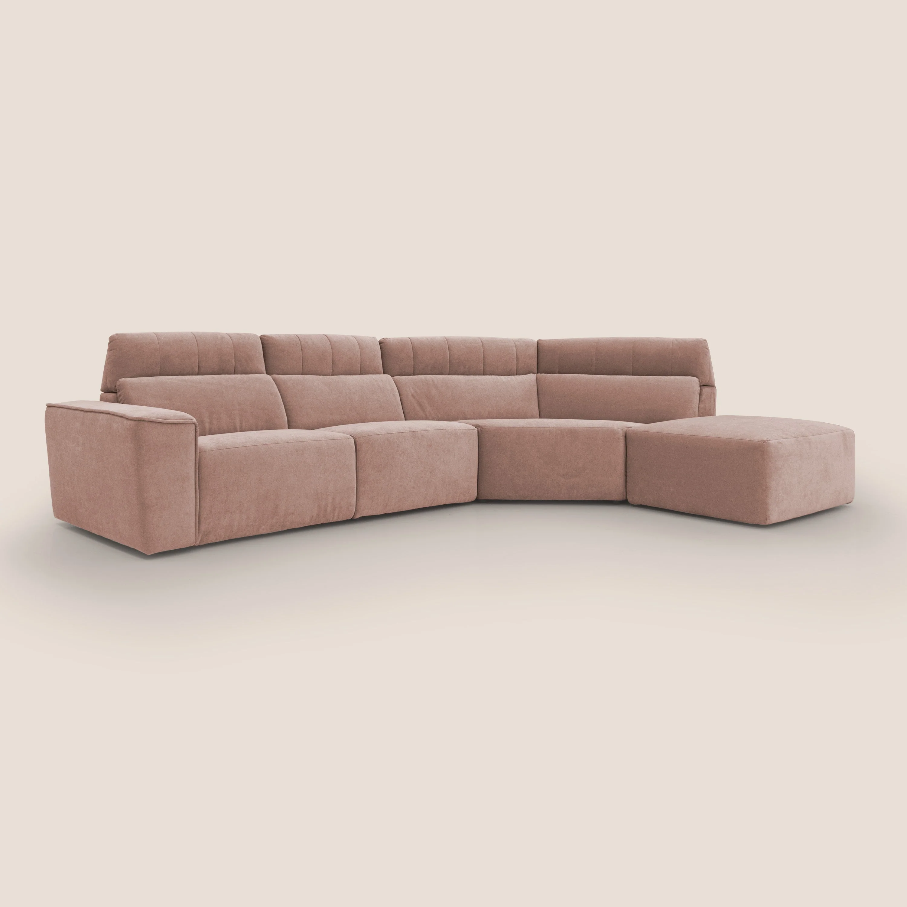 Clark Canapé d'angle avec option relax électrique en tissu imperméable et détachable T17 rose - Image 2