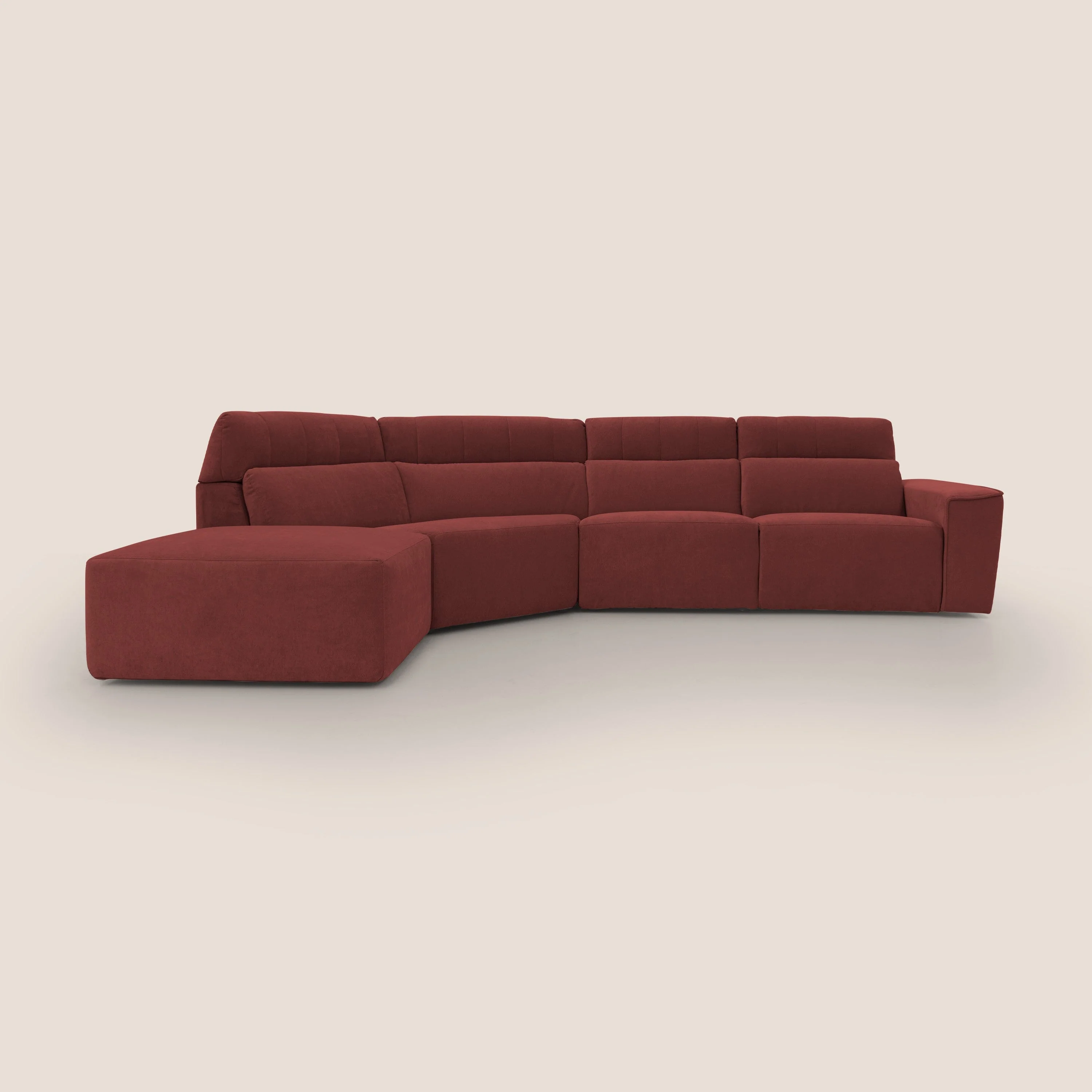Clark Canapé d'angle avec option relax électrique en tissu imperméable et détachable T17 rouge - Image 15