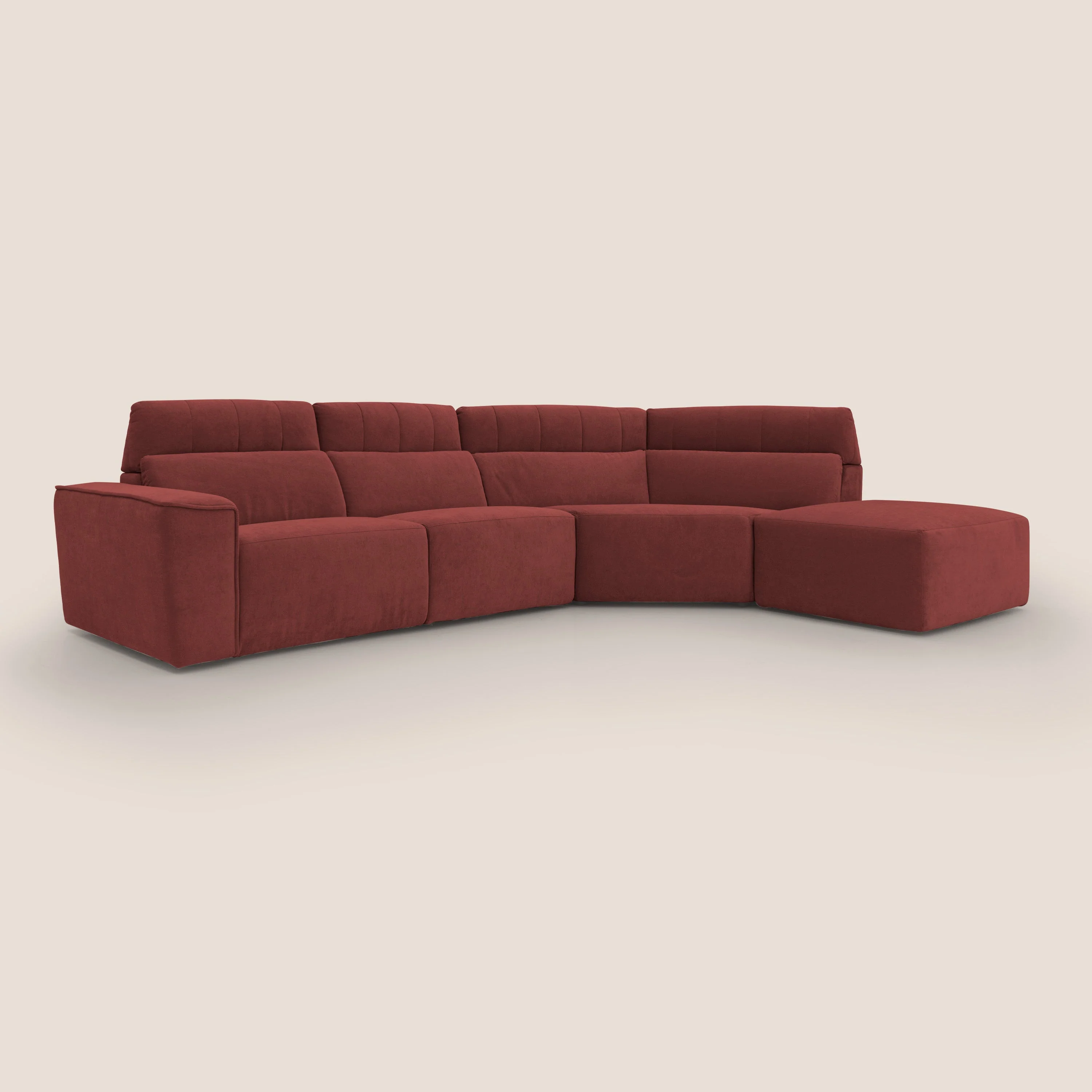 Clark Canapé d'angle avec option relax électrique en tissu imperméable et détachable T17 rouge - Image 2