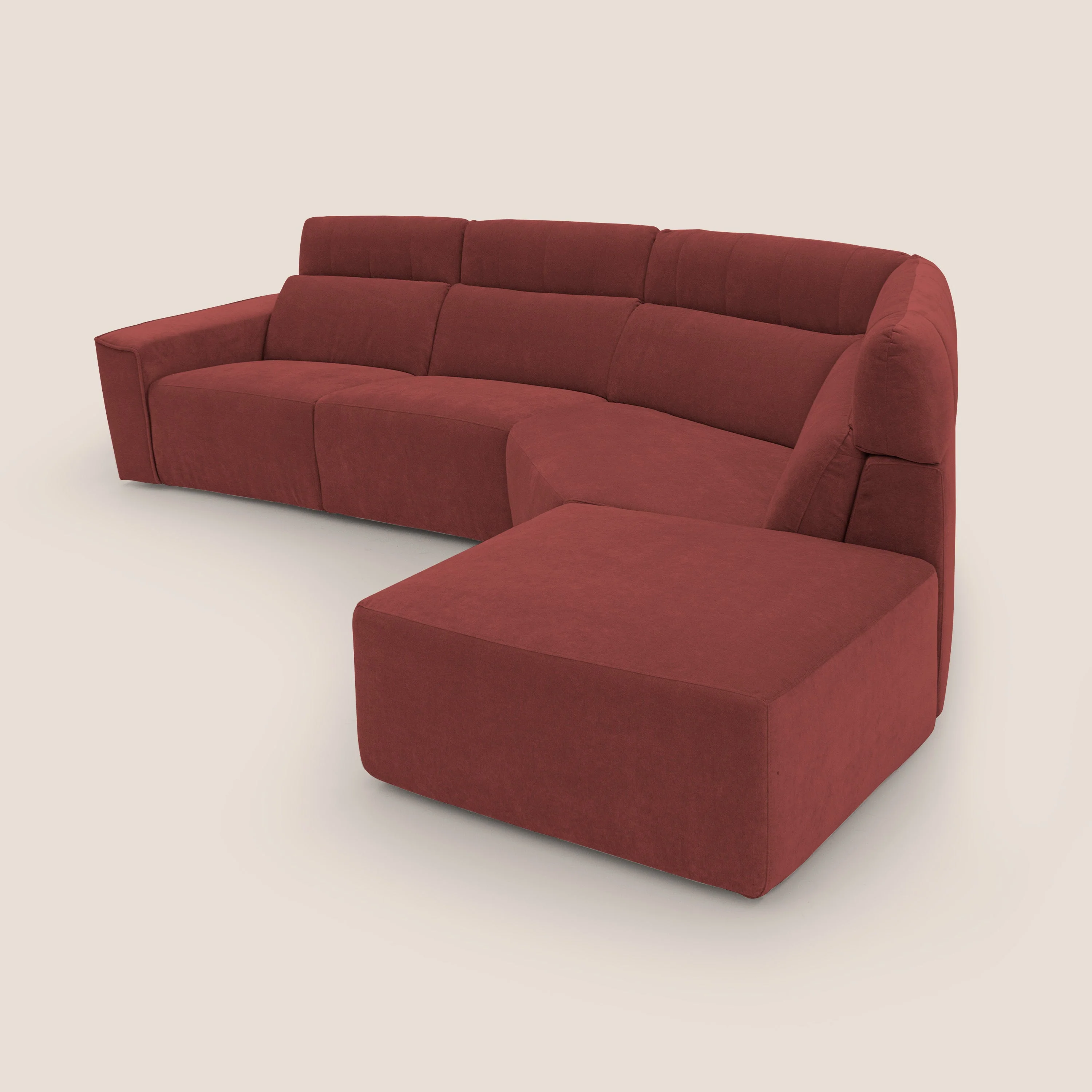 Clark Canapé d'angle avec option relax électrique en tissu imperméable et détachable T17 rouge - Image 5