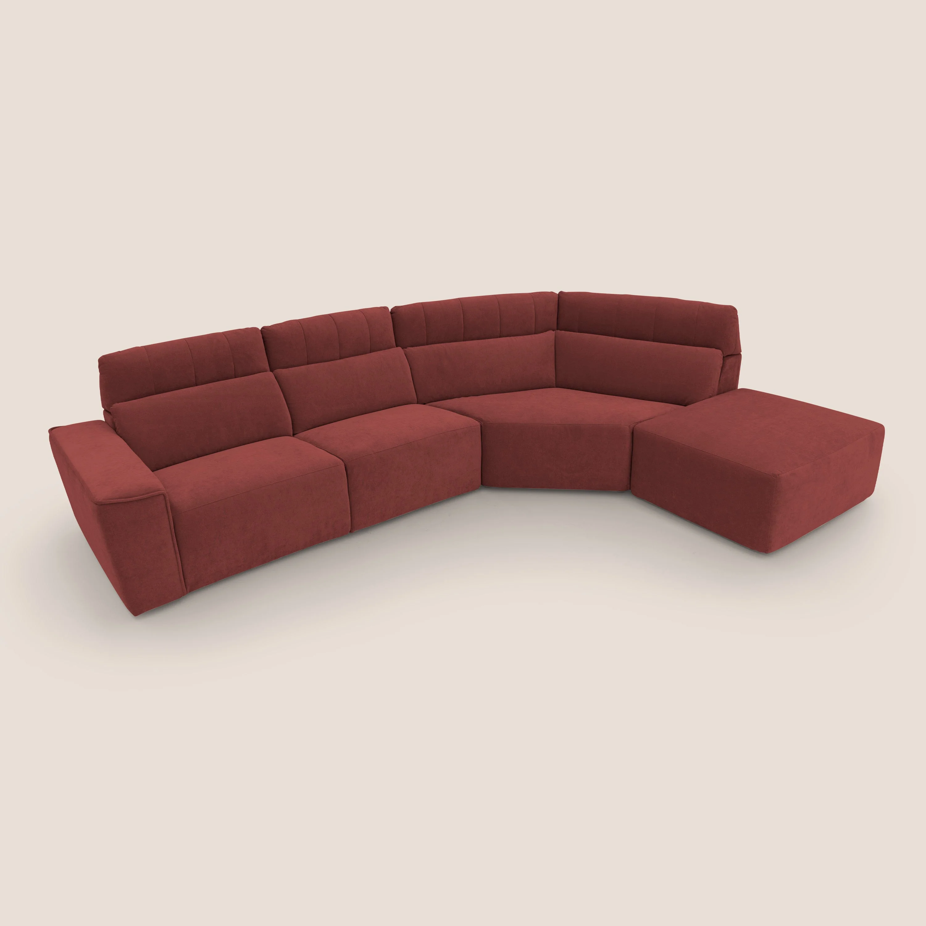 Clark Canapé d'angle avec option relax électrique en tissu imperméable et détachable T17 rouge - Image 7