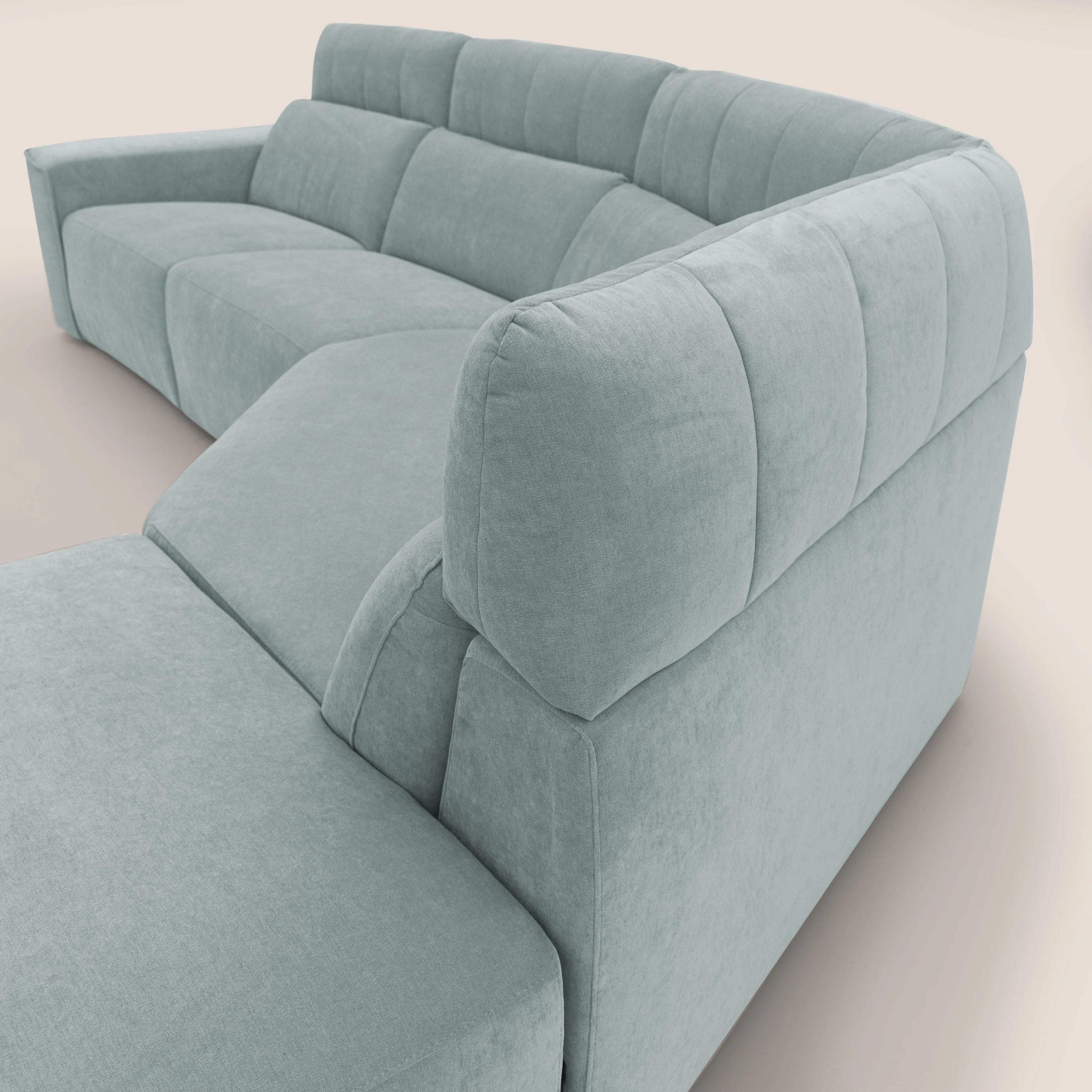 Clark Canapé d'angle avec option relax électrique en tissu imperméable et détachable T17 vert d'eau - Image 12