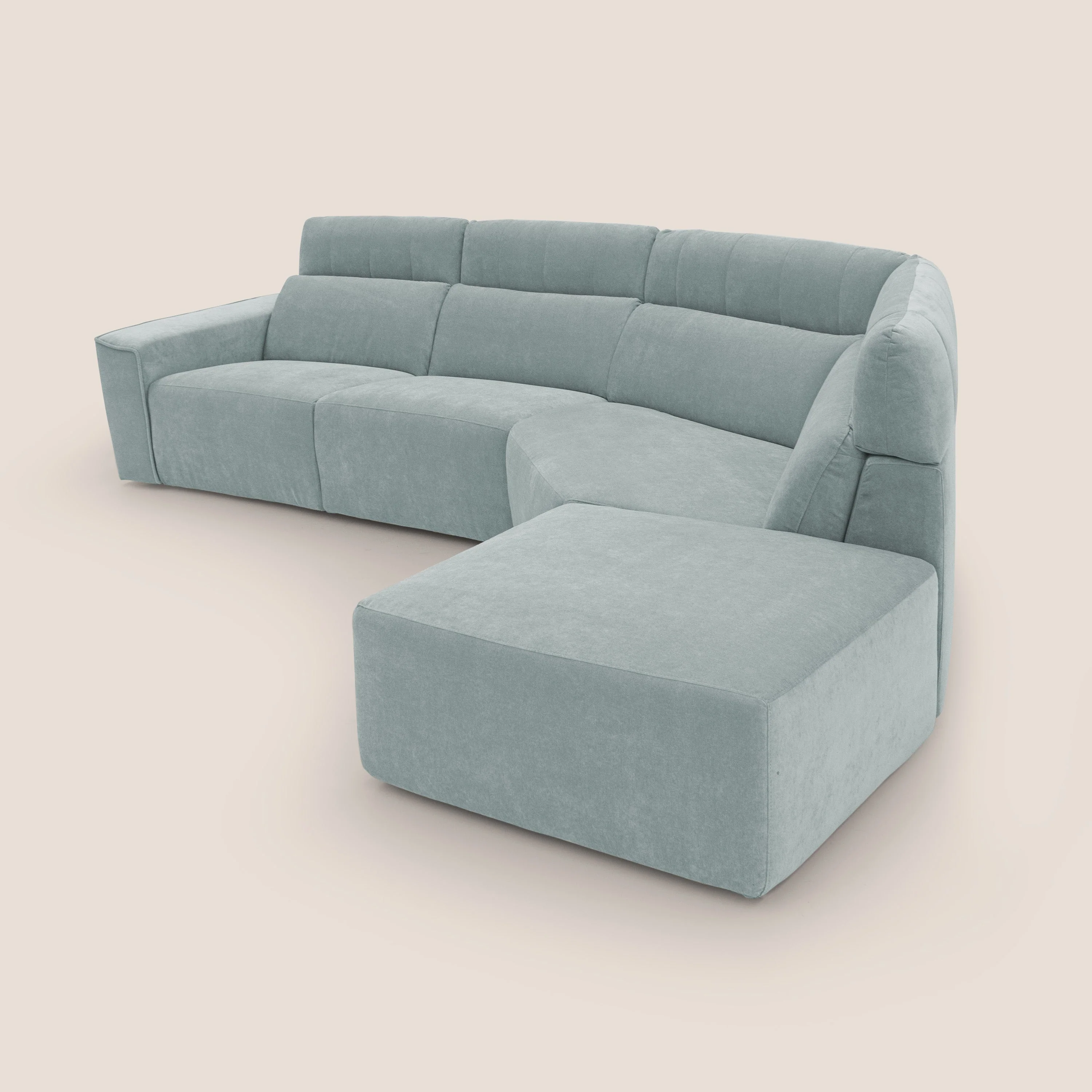 Clark Canapé d'angle avec option relax électrique en tissu imperméable et détachable T17 vert d'eau - Image 5