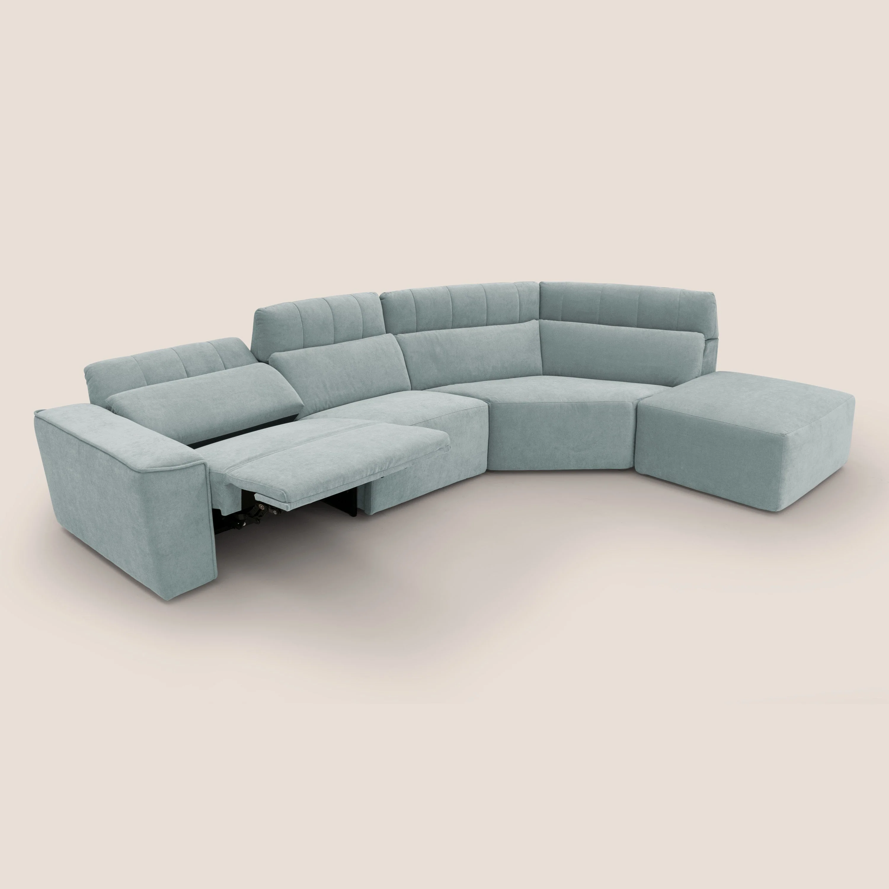 Clark Canapé d'angle avec option relax électrique en tissu imperméable et détachable T17 vert d'eau - Image 9
