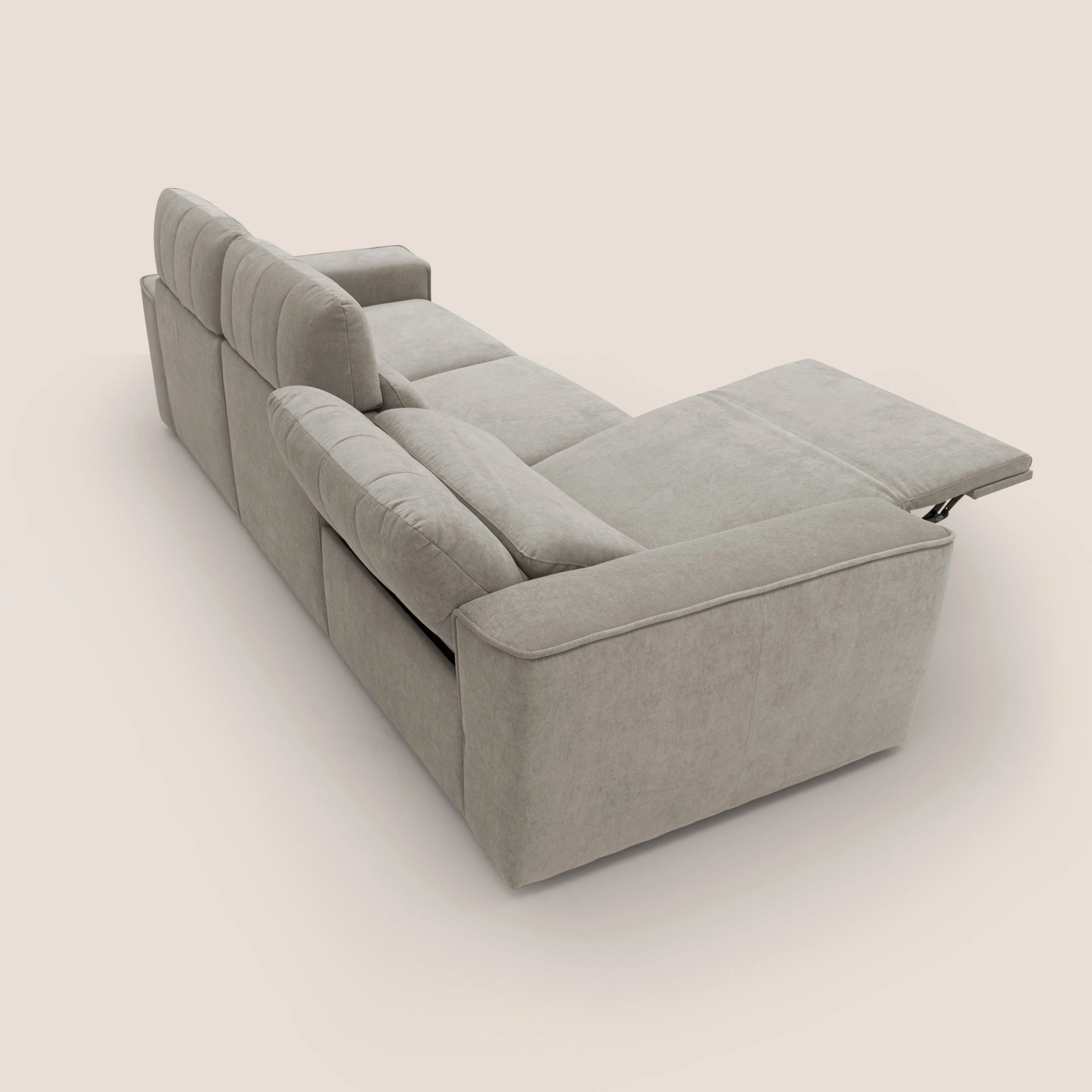 Clark Canapé modulable avec 3 assises et avec option relax électrique en tissu imperméable et détachable T17 beige - Image 10