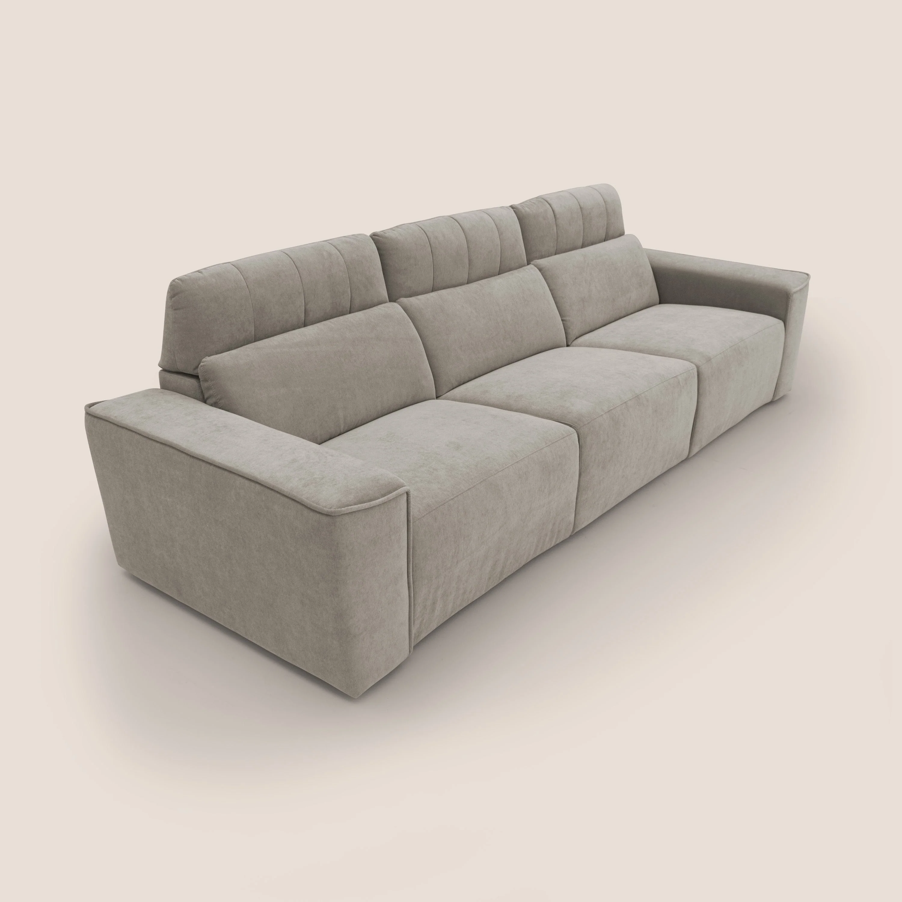 Clark Canapé modulable avec 3 assises et avec option relax électrique en tissu imperméable et détachable T17 beige - Image 6