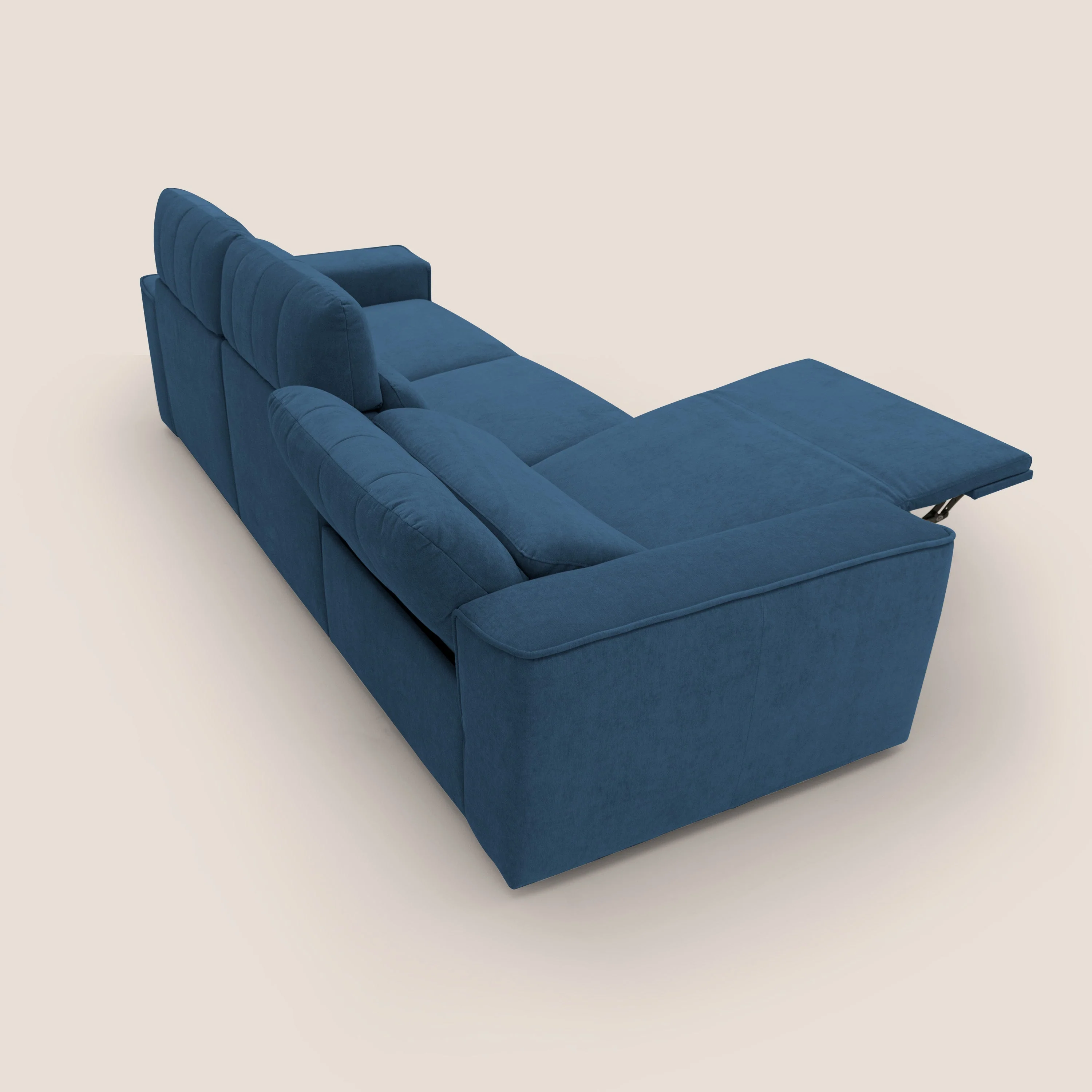 Clark Canapé modulable avec 3 assises et avec option relax électrique en tissu imperméable et détachable T17 bleu - Image 10