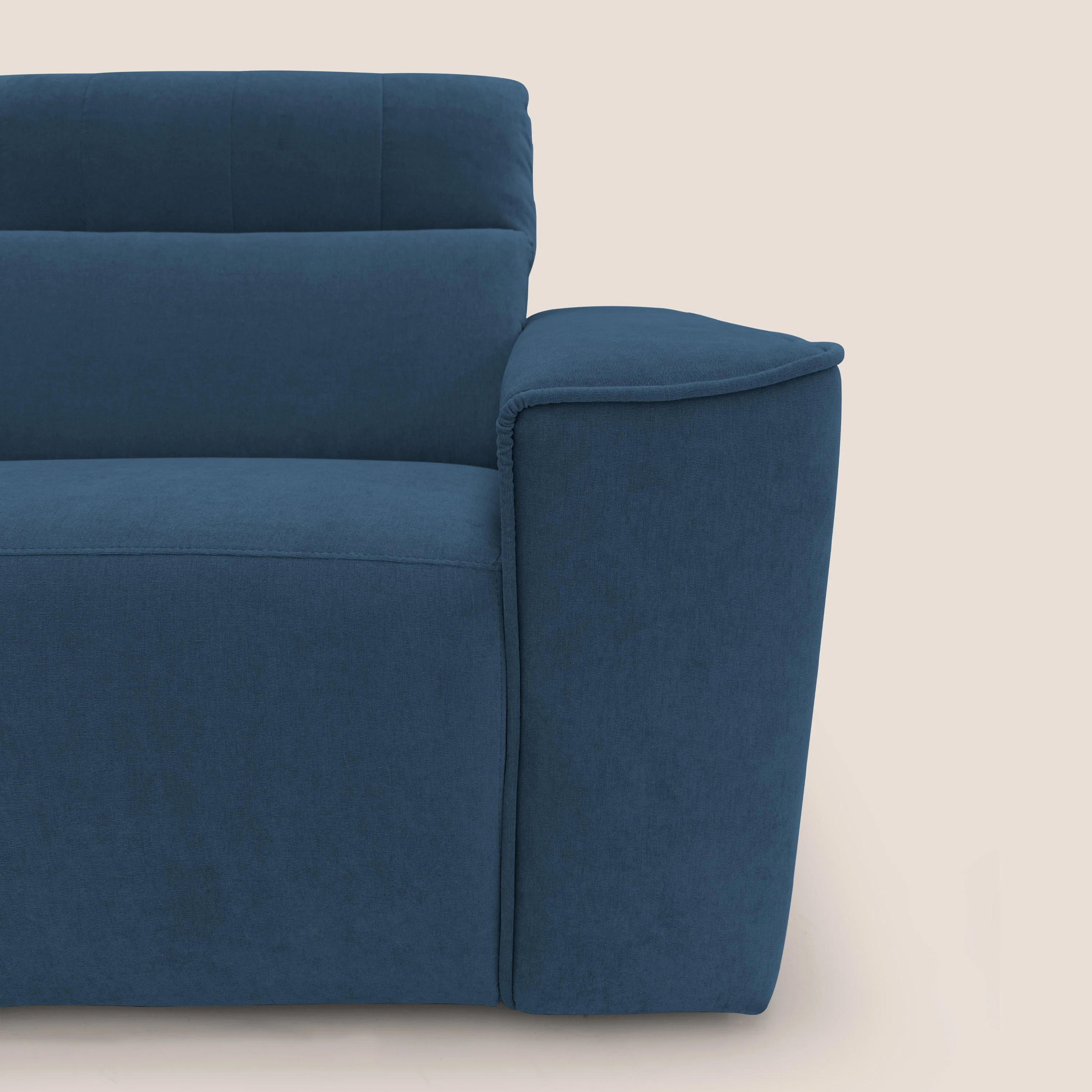 Clark Canapé modulable avec 3 assises et avec option relax électrique en tissu imperméable et détachable T17 bleu - Image 4