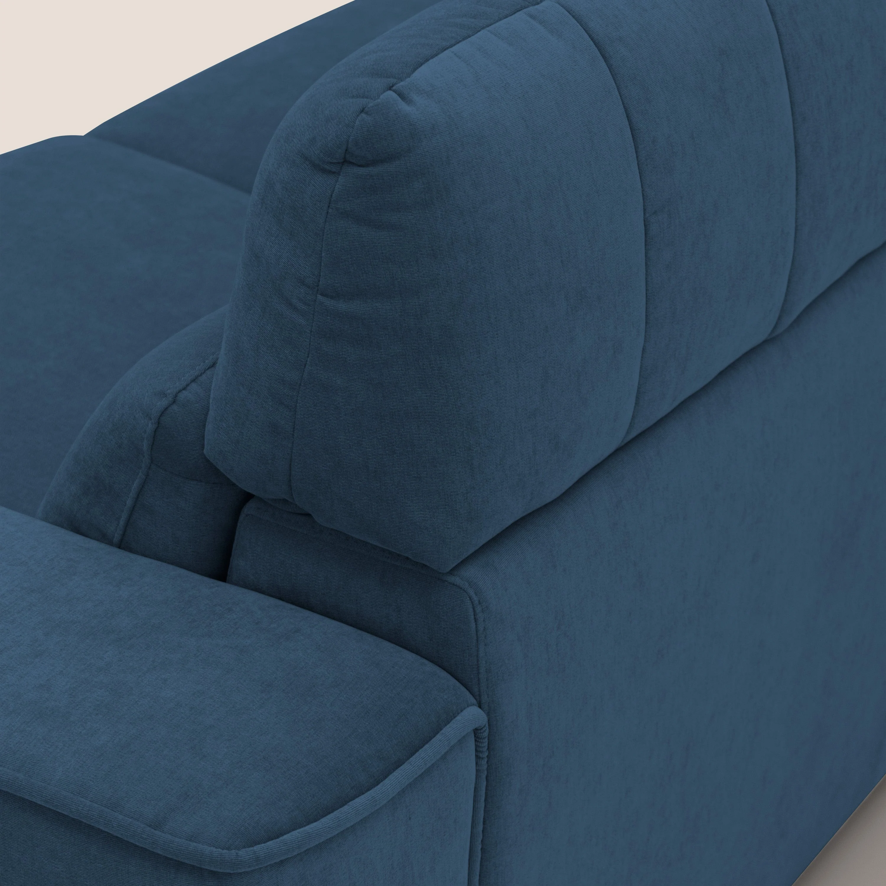Clark Canapé modulable avec 3 assises et avec option relax électrique en tissu imperméable et détachable T17 bleu - Image 9