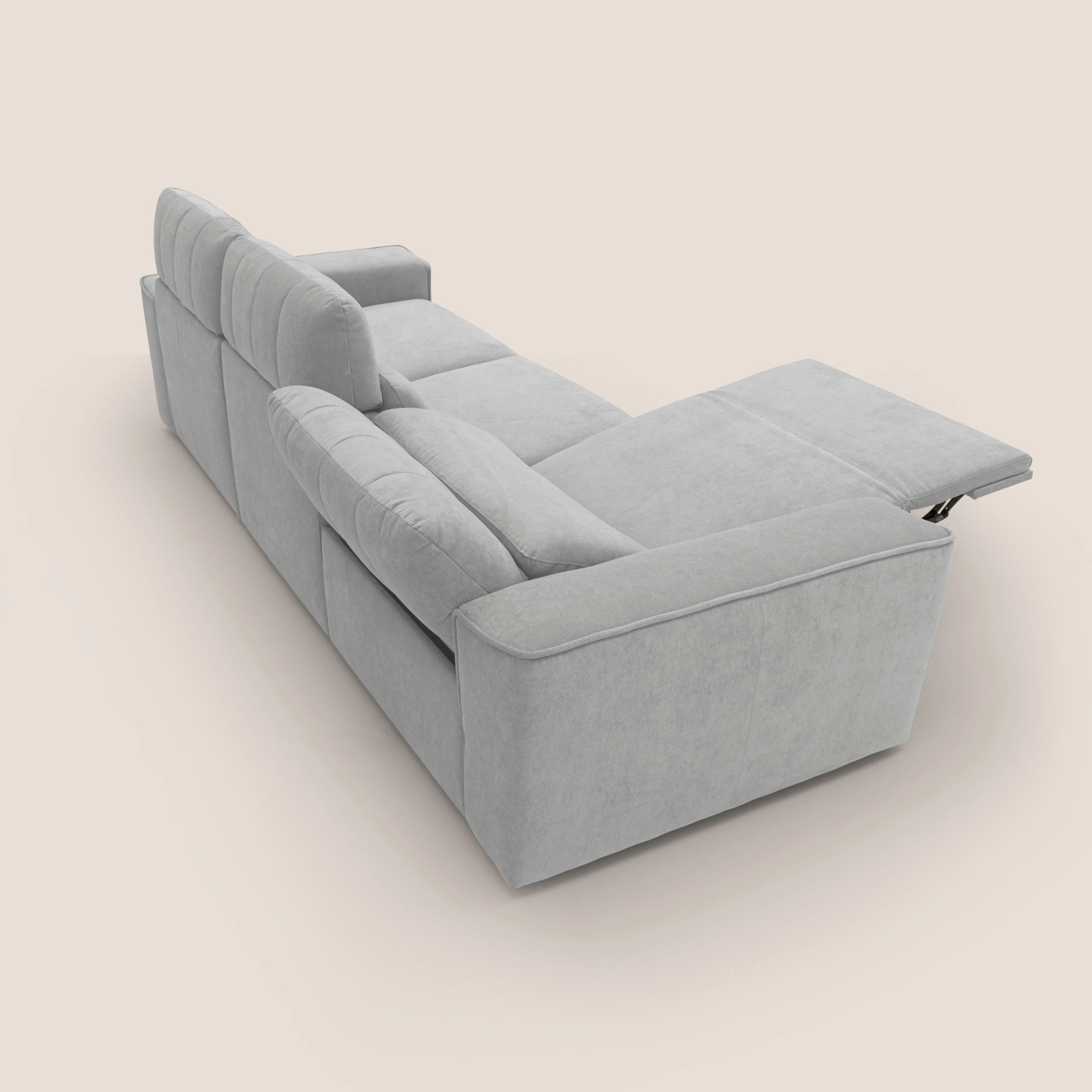 Clark Canapé modulable avec 3 assises et avec option relax électrique en tissu imperméable et détachable T17 gris - Image 10