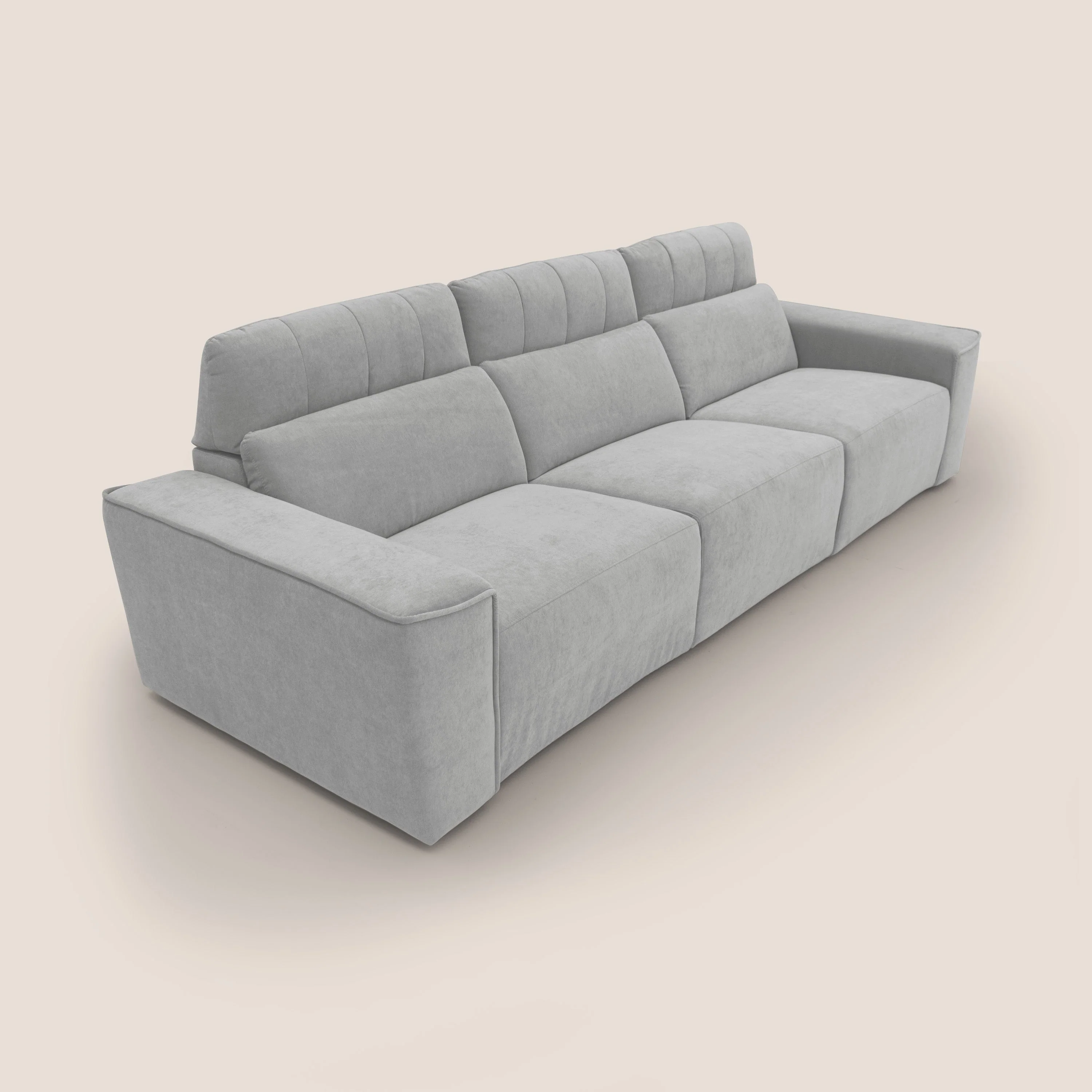 Clark Canapé modulable avec 3 assises et avec option relax électrique en tissu imperméable et détachable T17 gris - Image 6