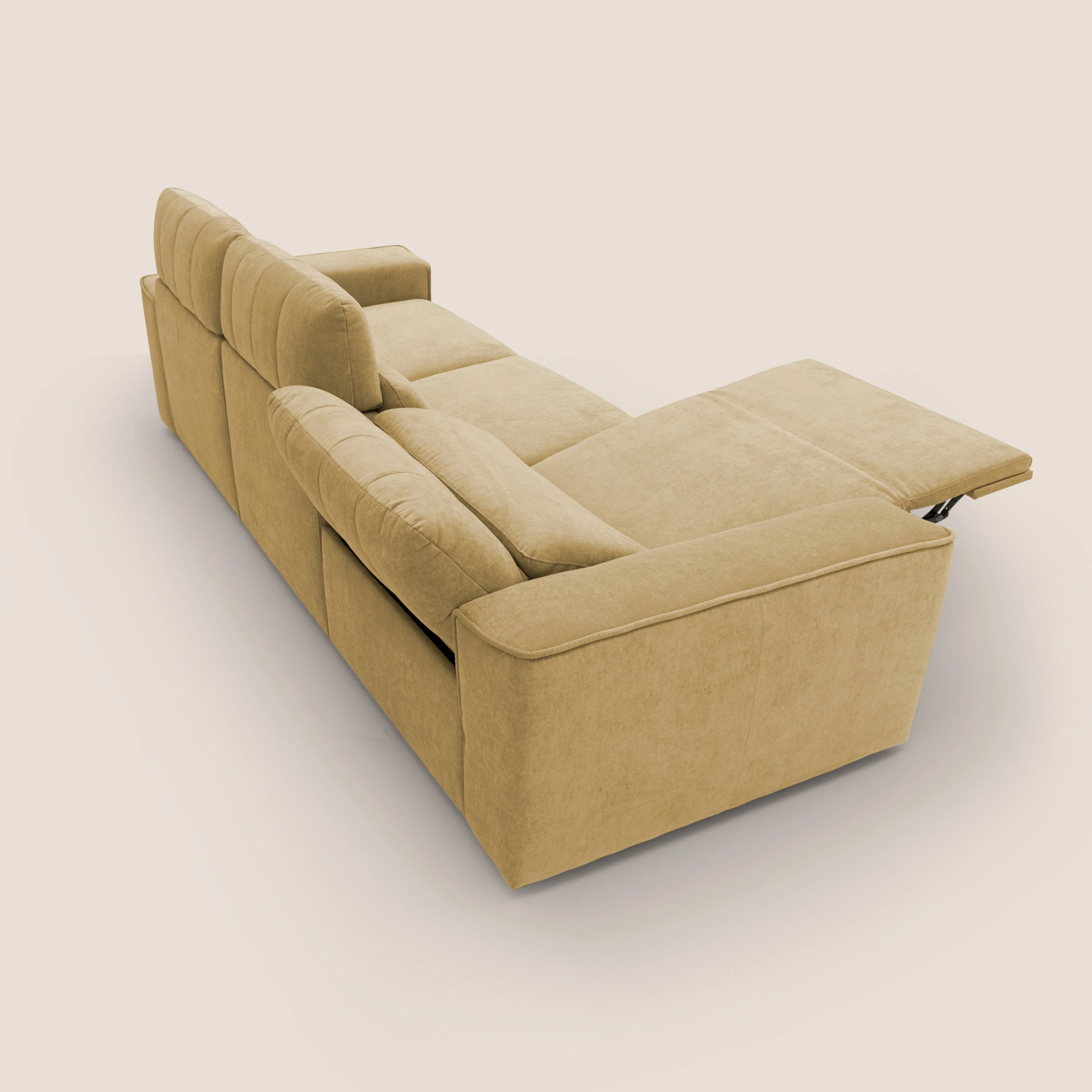 Clark Canapé modulable avec 3 assises et avec option relax électrique en tissu imperméable et détachable T17 jaune - Image 12