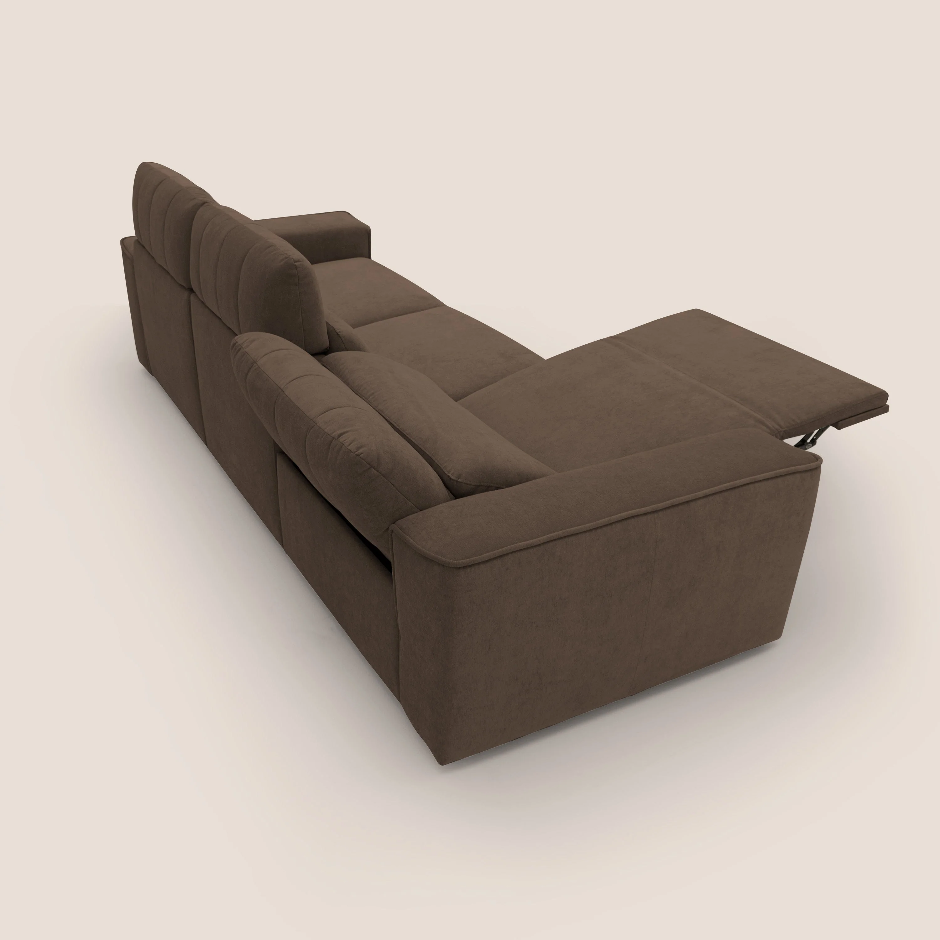 Clark Canapé modulable avec 3 assises et avec option relax électrique en tissu imperméable et détachable T17 marron - Image 10