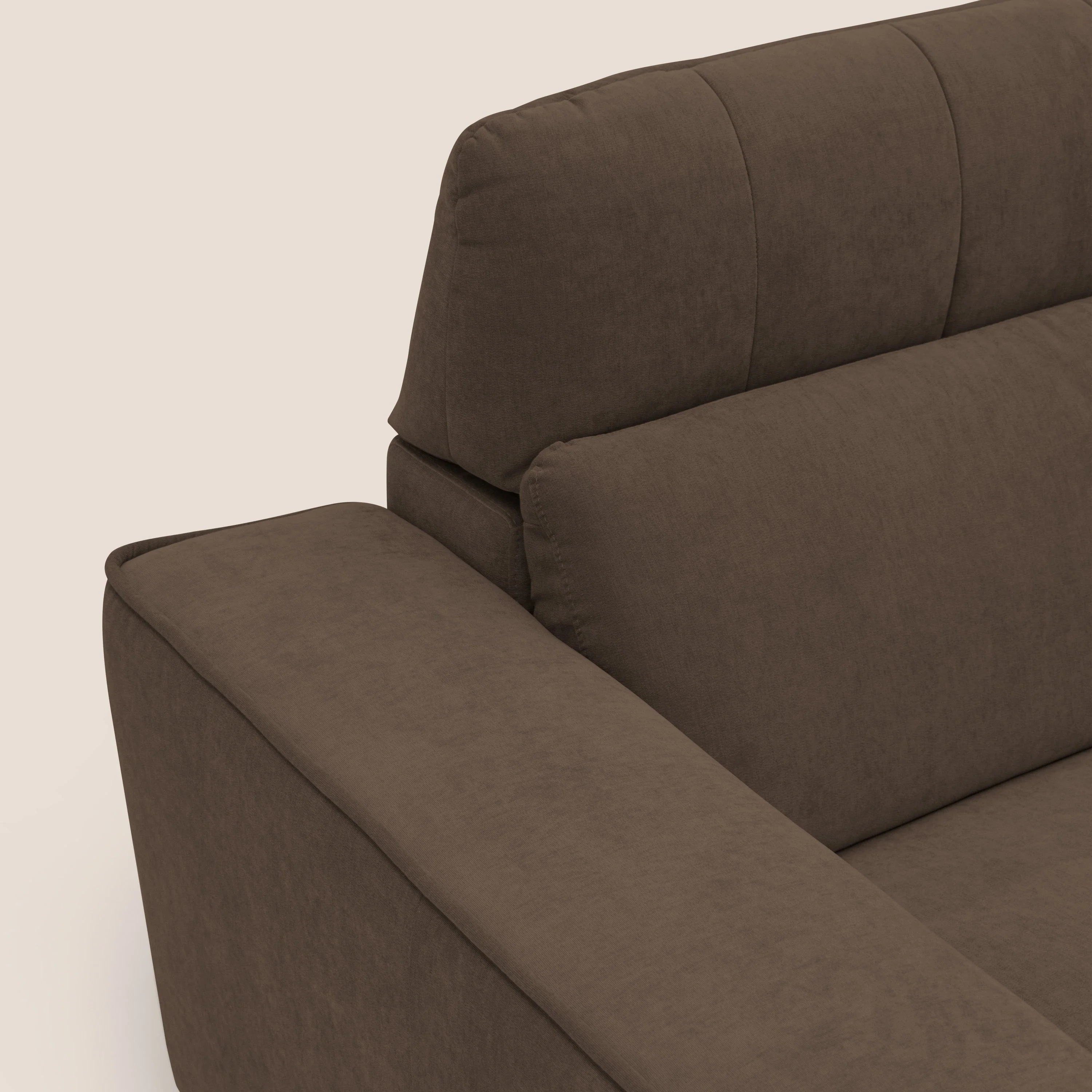 Clark Canapé modulable avec 3 assises et avec option relax électrique en tissu imperméable et détachable T17 marron - Image 7