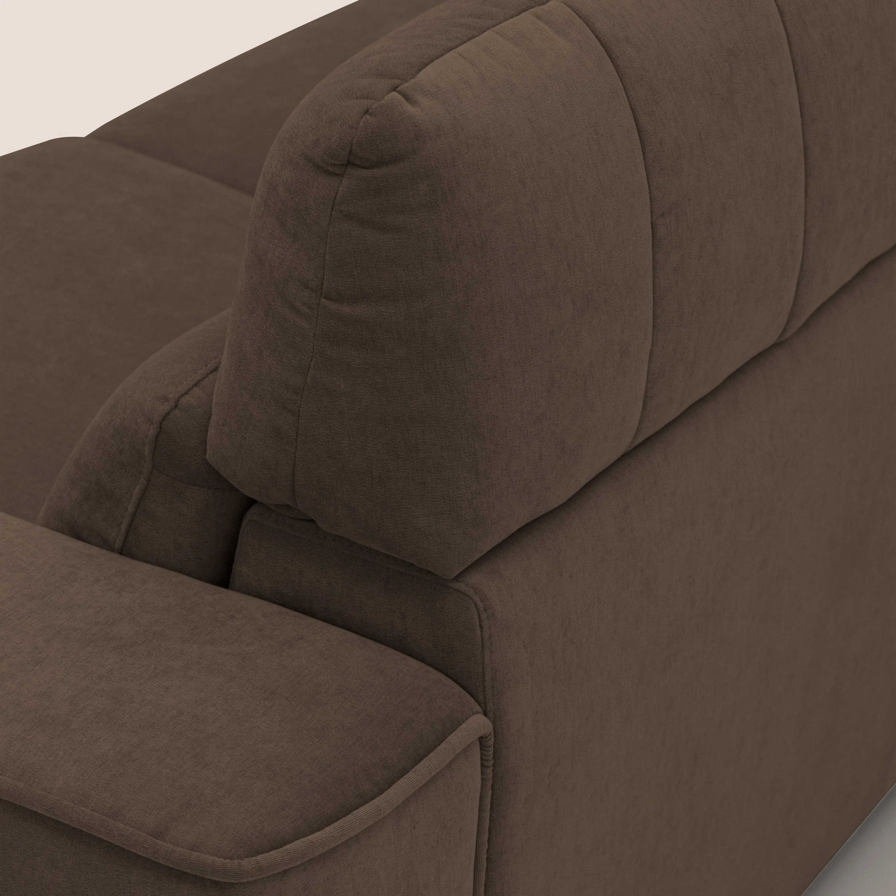Clark Canapé modulable avec 3 assises et avec option relax électrique en tissu imperméable et détachable T17 marron - Image 9