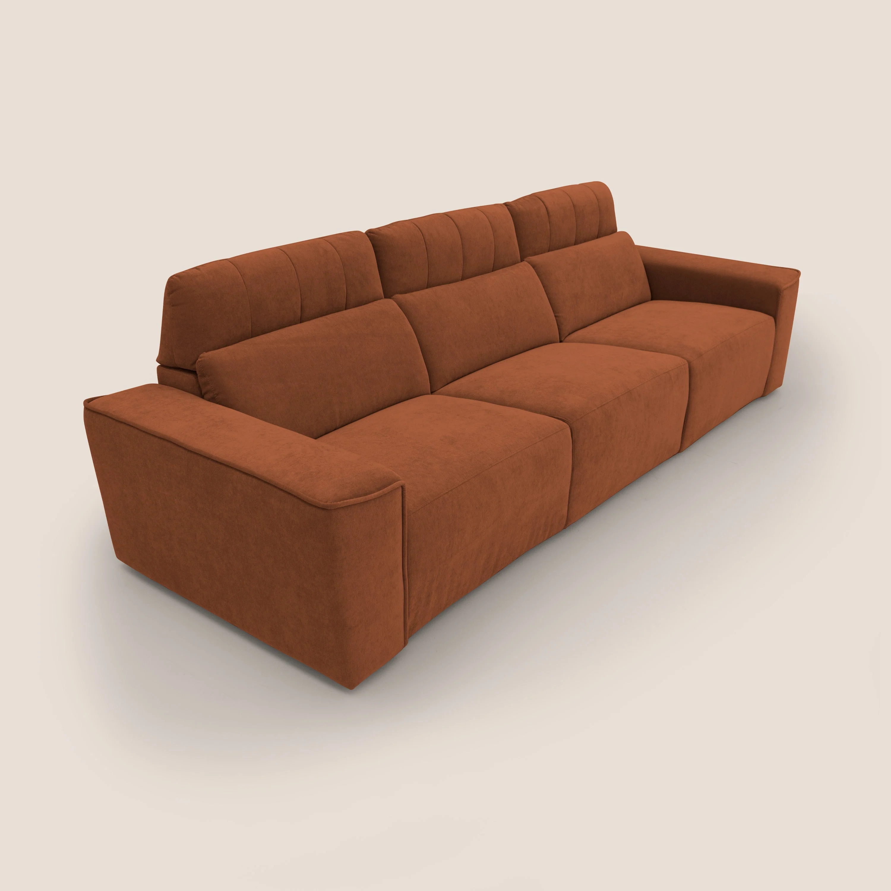 Clark Canapé modulable avec 3 assises et avec option relax électrique en tissu imperméable et détachable T17 orange - Image 6