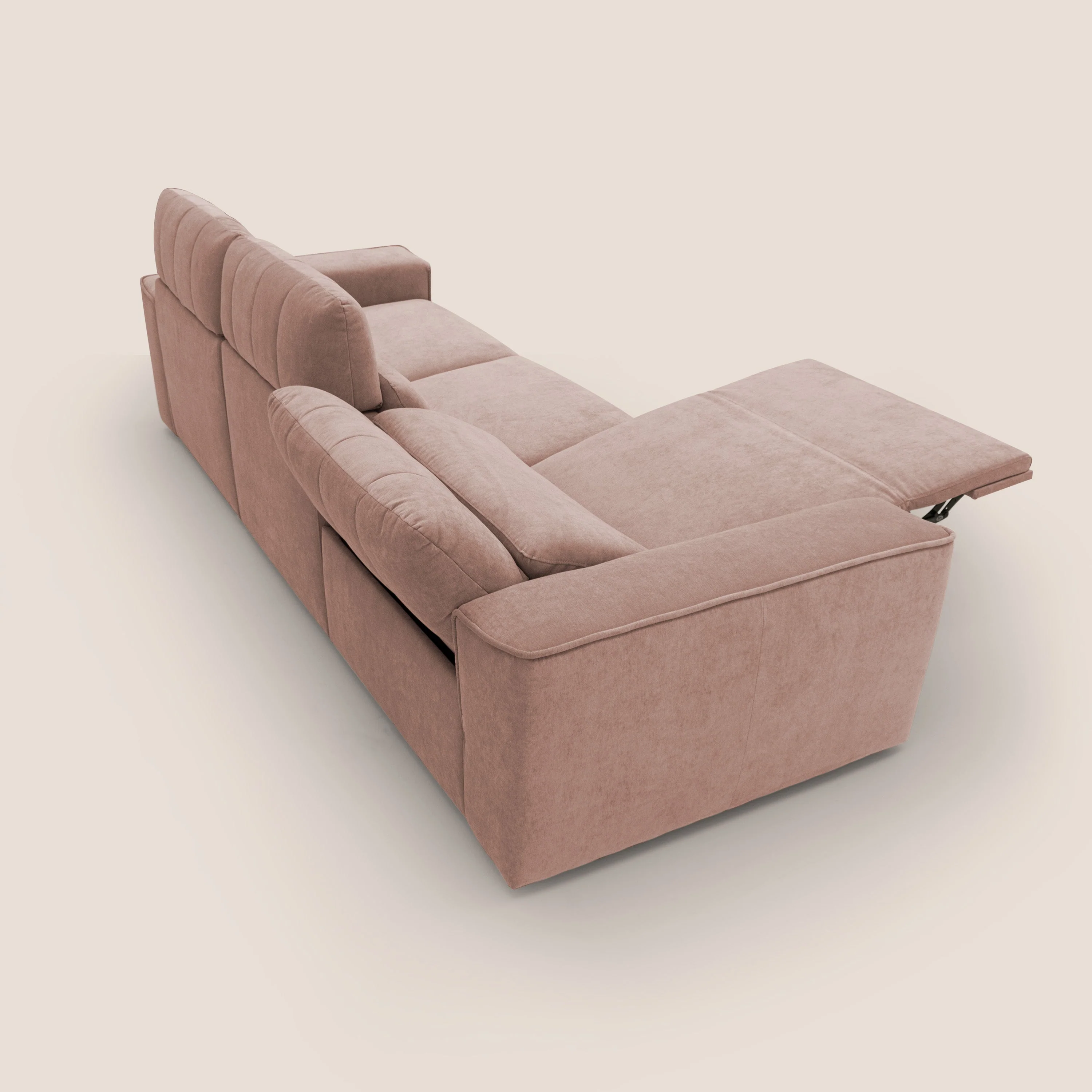 Clark Canapé modulable avec 3 assises et avec option relax électrique en tissu imperméable et détachable T17 rose - Image 10