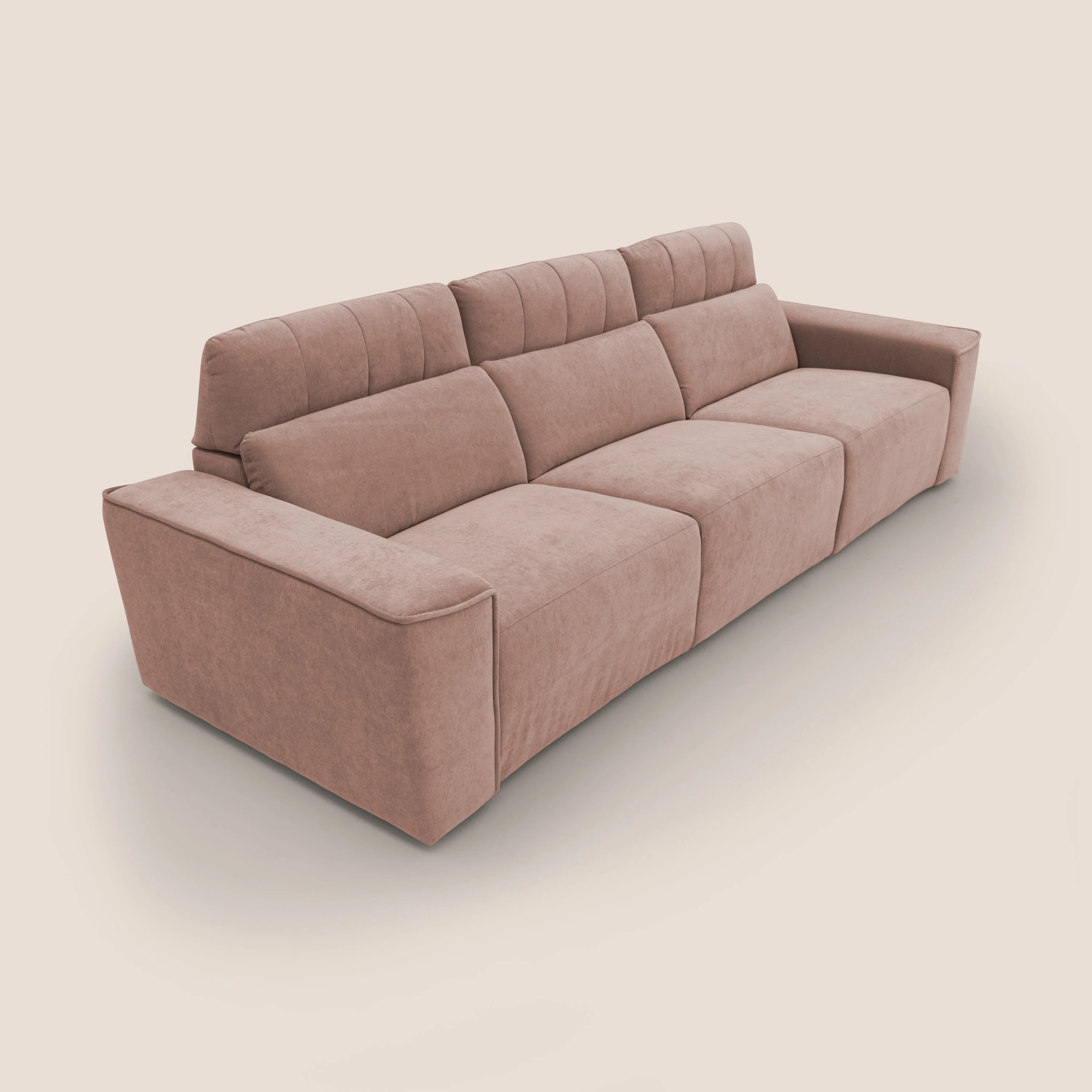Clark Canapé modulable avec 3 assises et avec option relax électrique en tissu imperméable et détachable T17 rose - Image 6