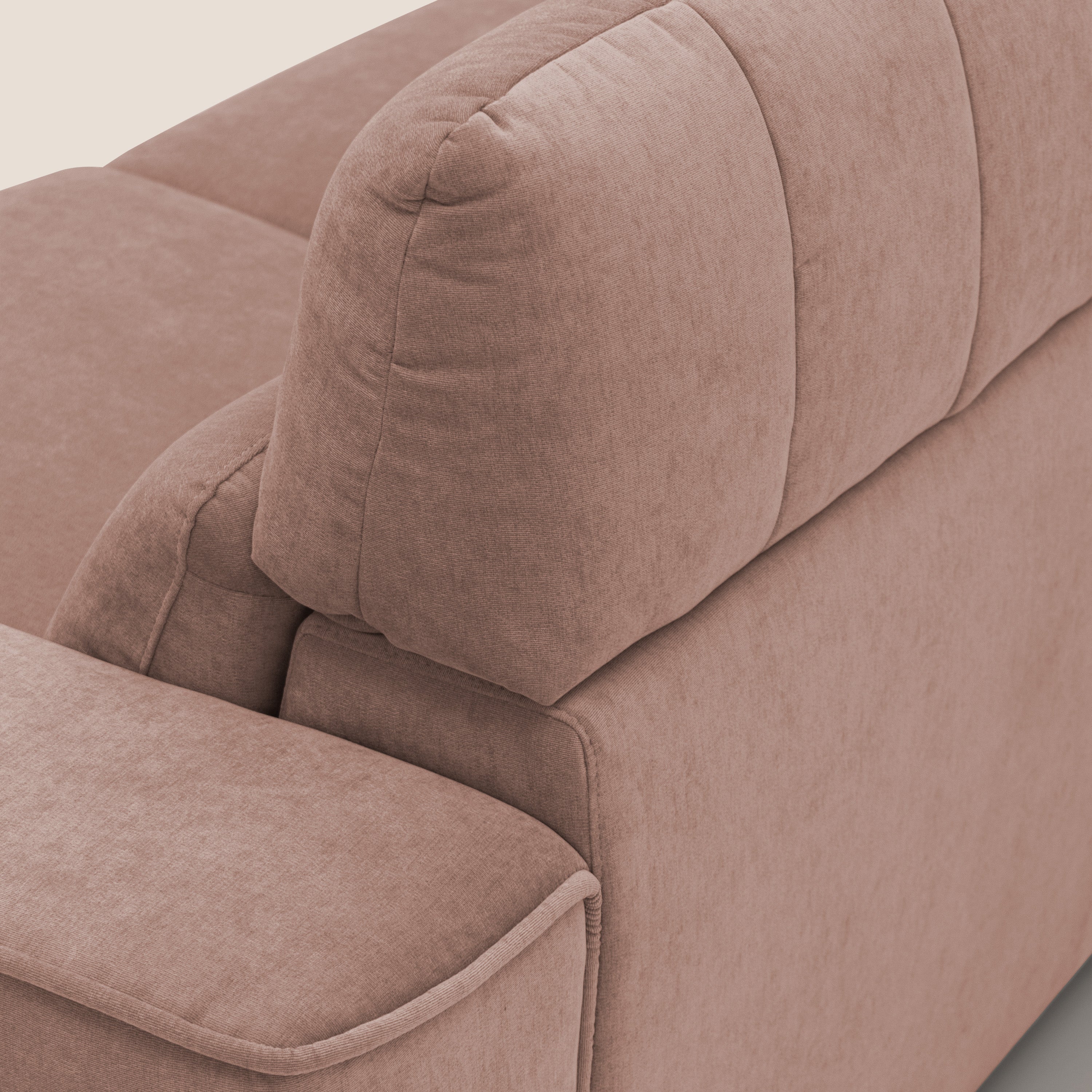 Clark Canapé modulable avec 3 assises et avec option relax électrique en tissu imperméable et détachable T17 rose - Image 9