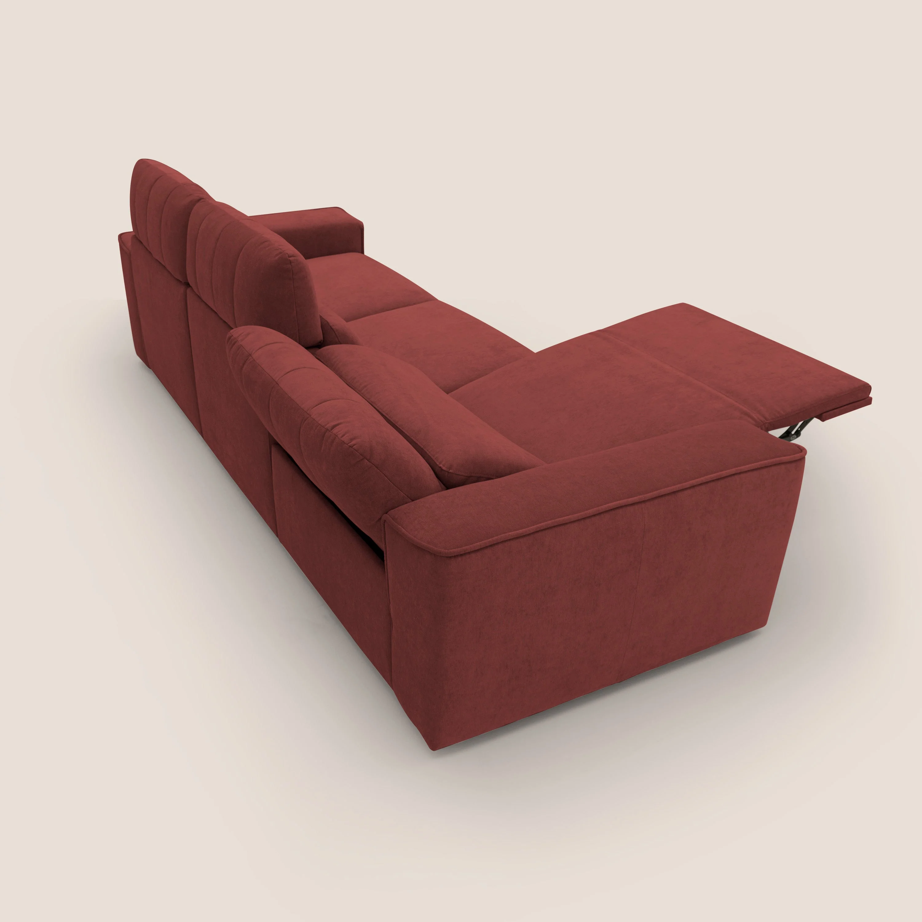 Clark Canapé modulable avec 3 assises et avec option relax électrique en tissu imperméable et détachable T17 rouge - Image 10