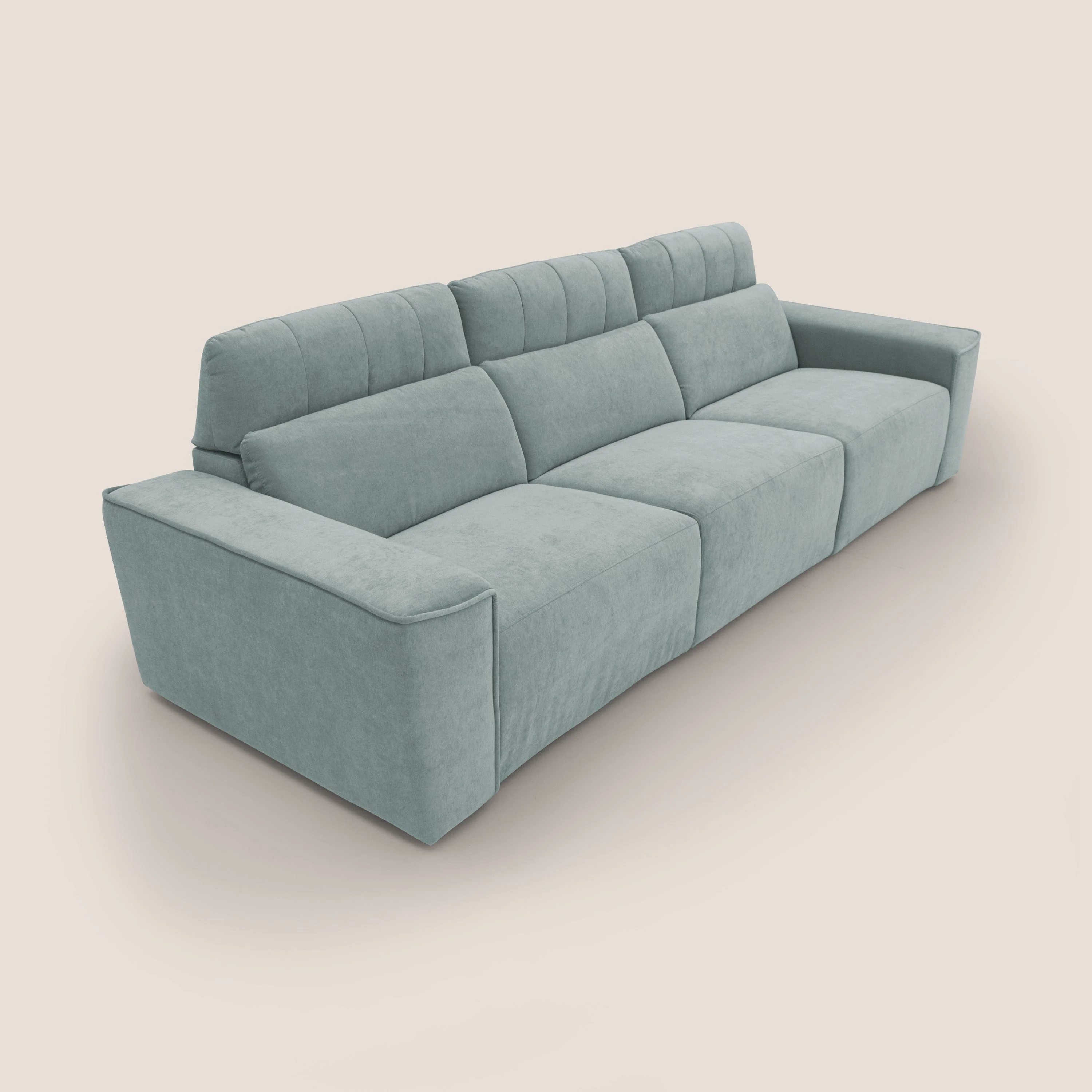 Clark Canapé modulable avec 3 assises et avec option relax électrique en tissu imperméable et détachable T17 vert d'eau - Image 6