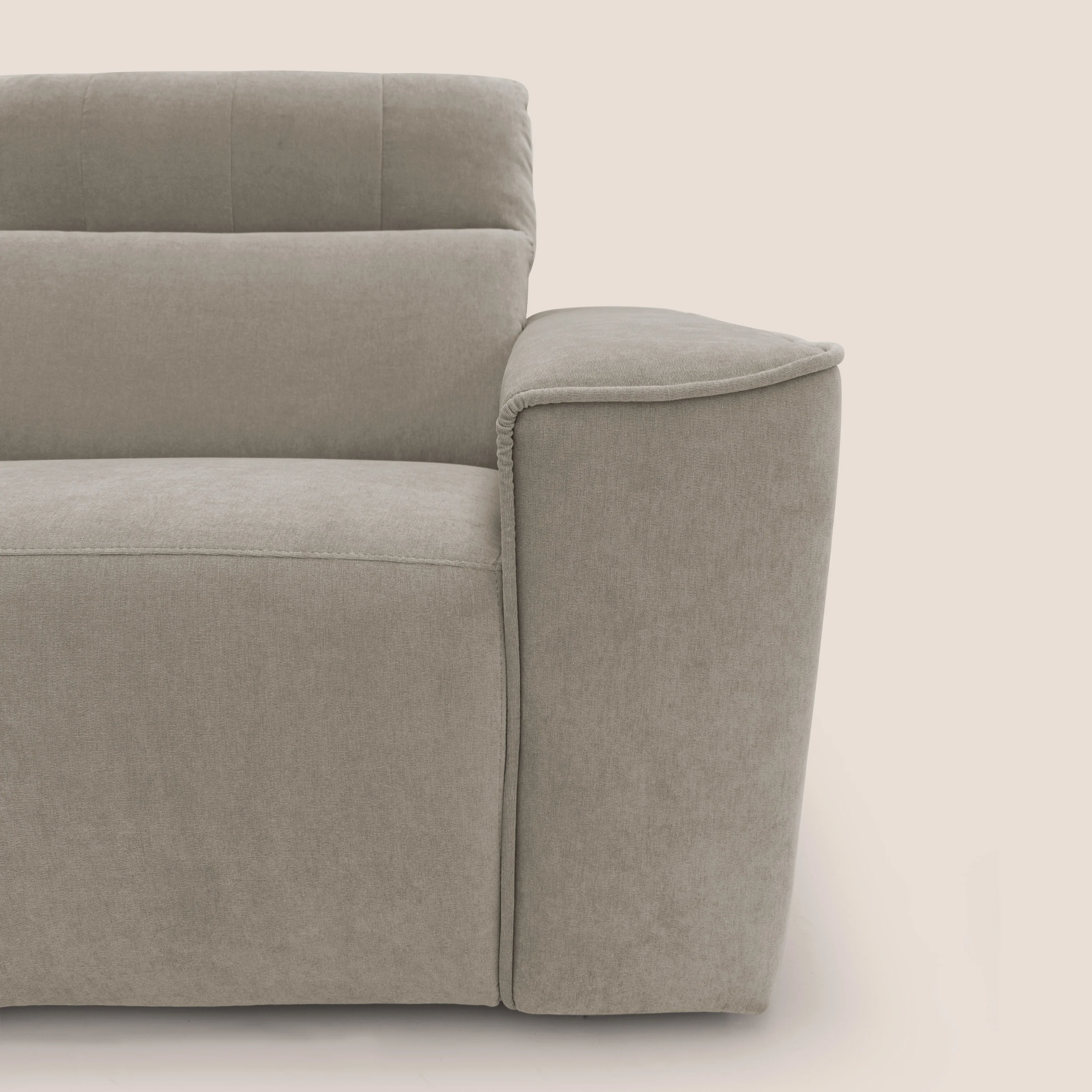 Clark Canapé modulable avec option relax électrique en tissu imperméable et détachable T17 beige - Image 4