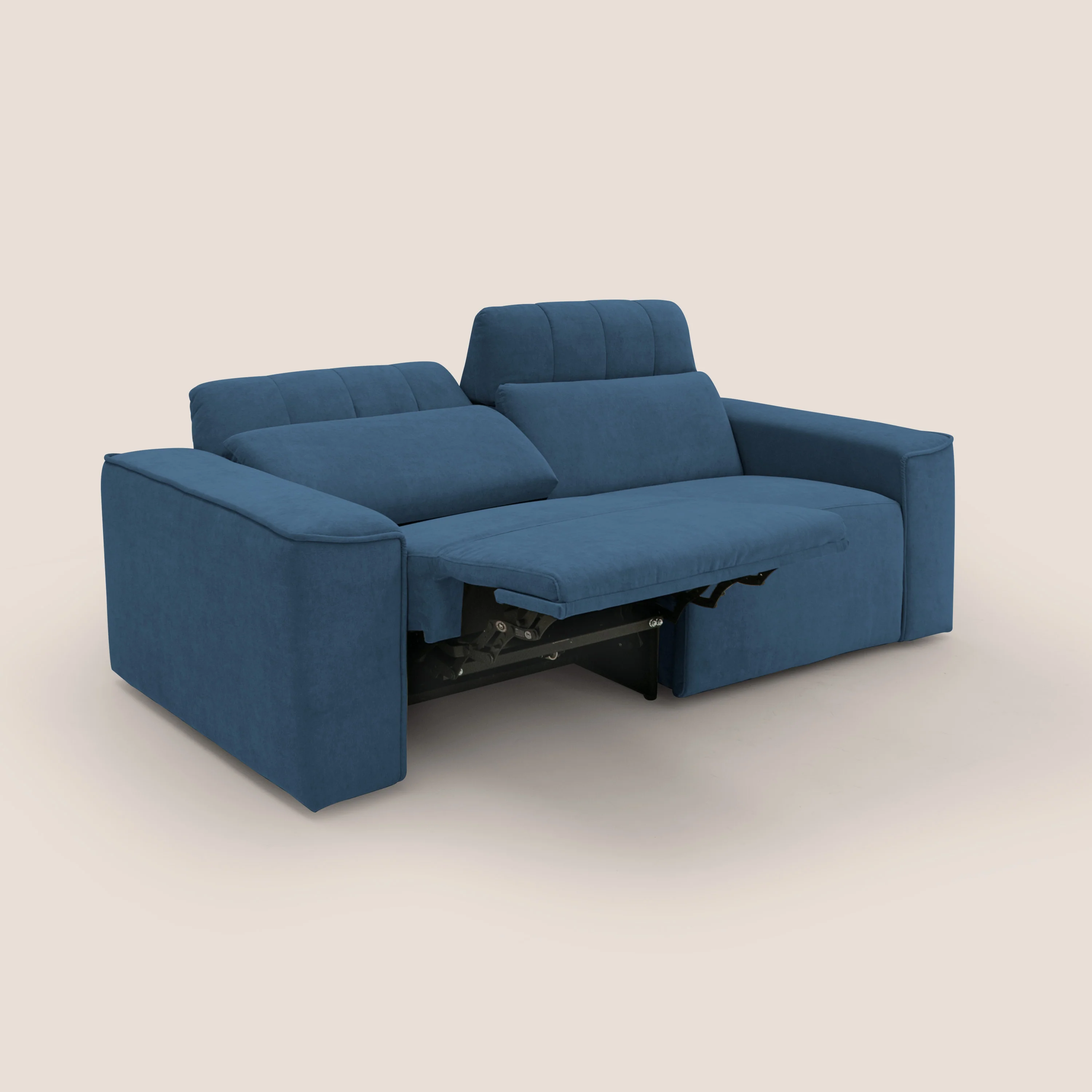Clark Canapé modulable avec option relax électrique en tissu imperméable et détachable T17 bleu - Image 2