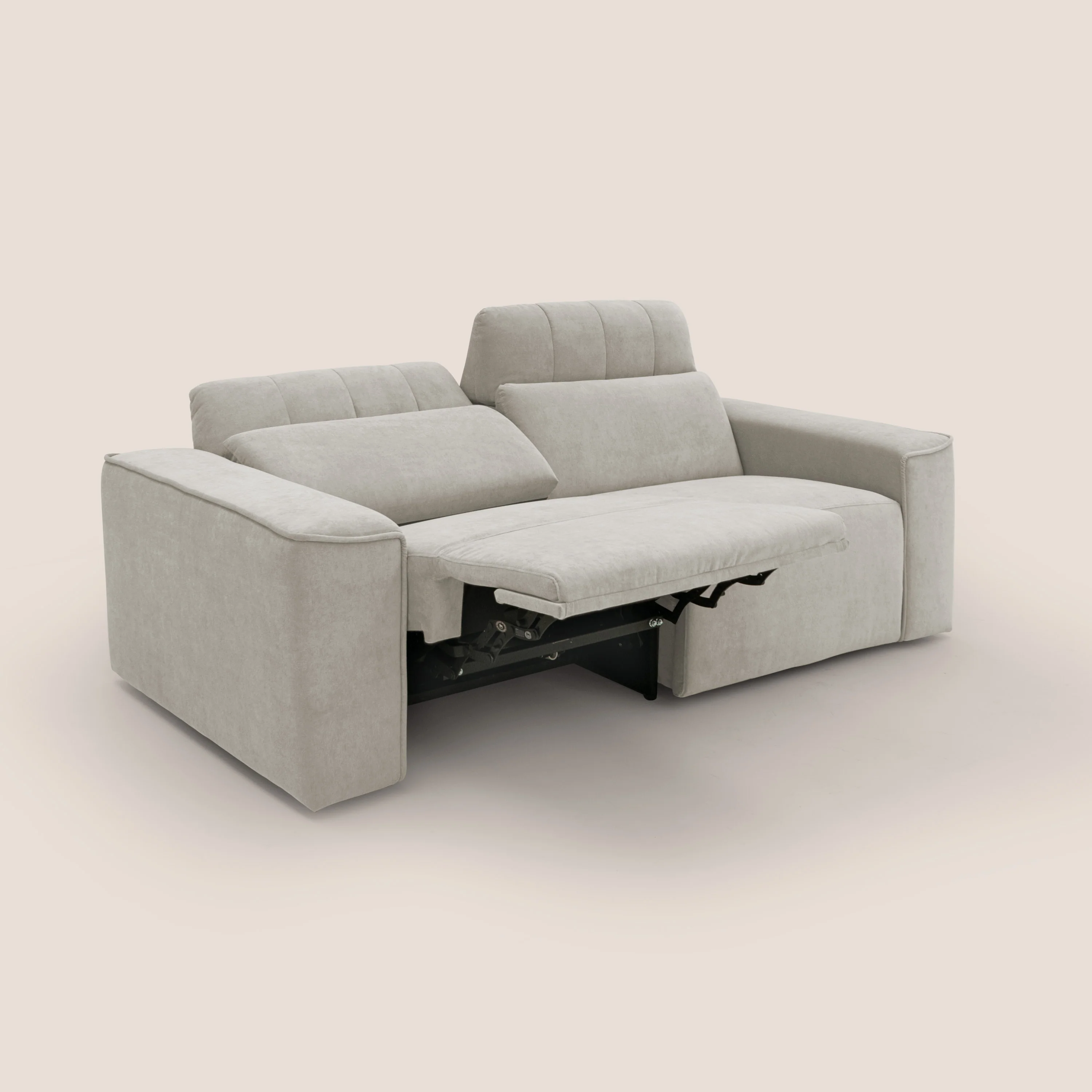 Clark Canapé modulable avec option relax électrique en tissu imperméable et détachable T17 crème - Image 2
