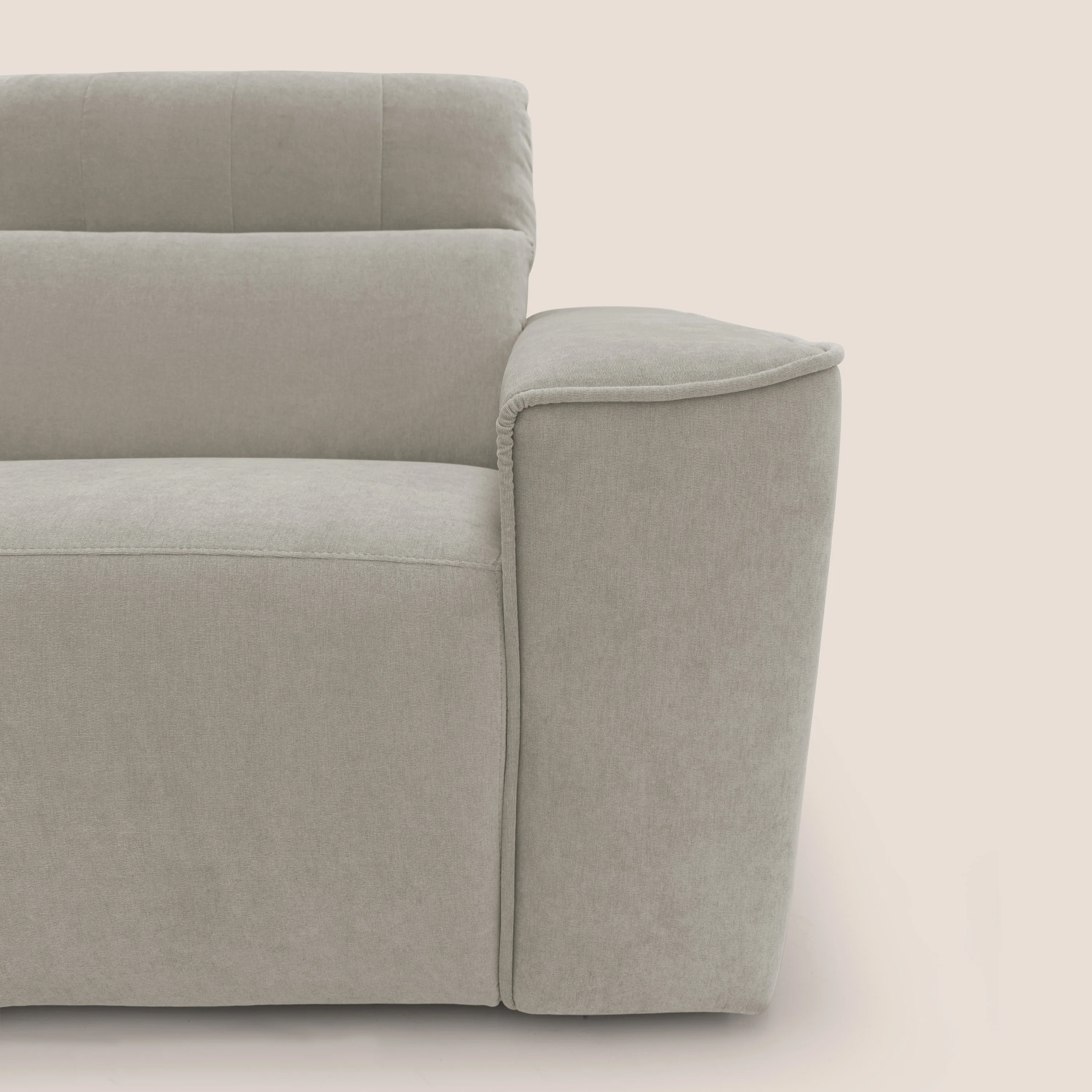 Clark Canapé modulable avec option relax électrique en tissu imperméable et détachable T17 crème - Image 4