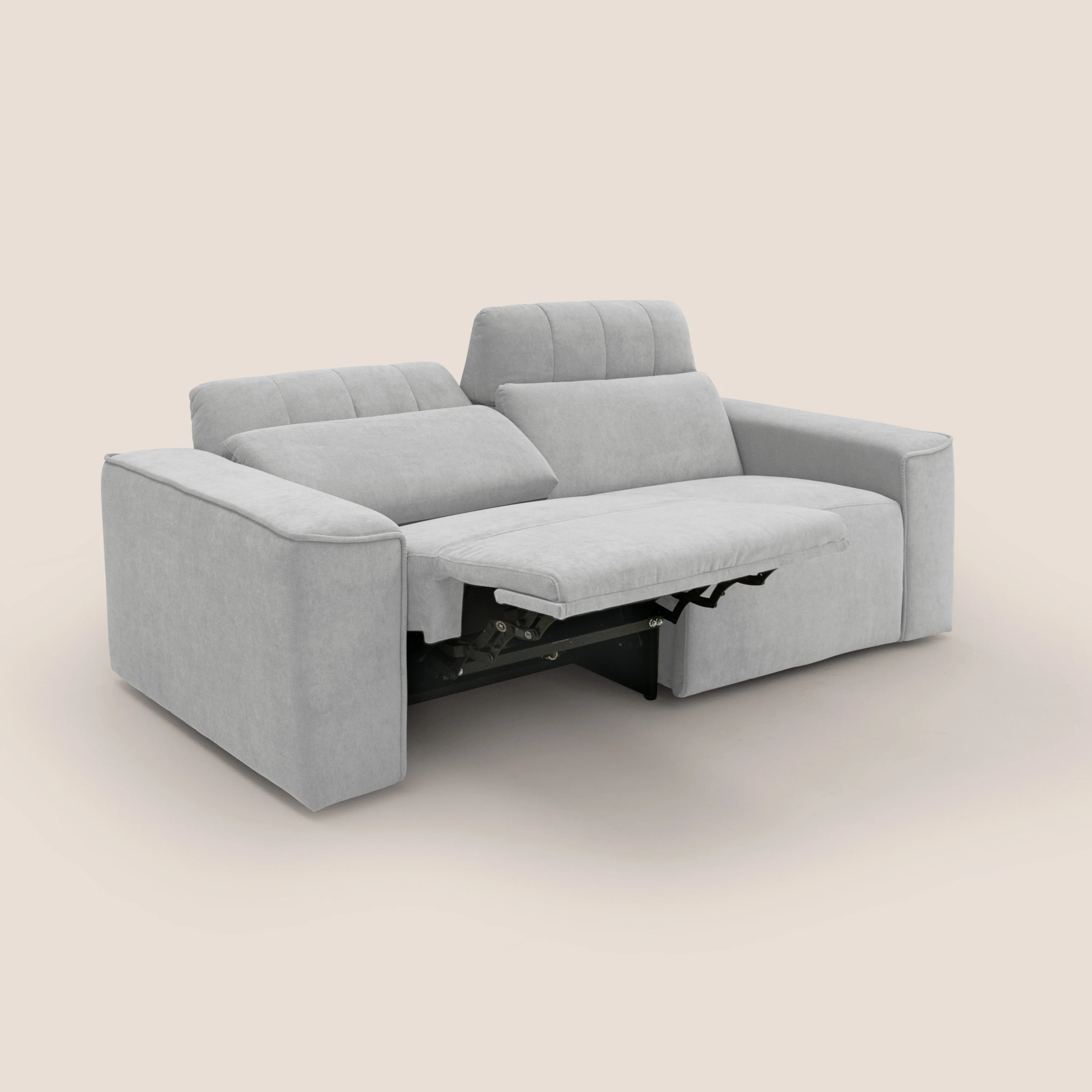 Clark Canapé modulable avec option relax électrique en tissu imperméable et détachable T17 gris - Image 2