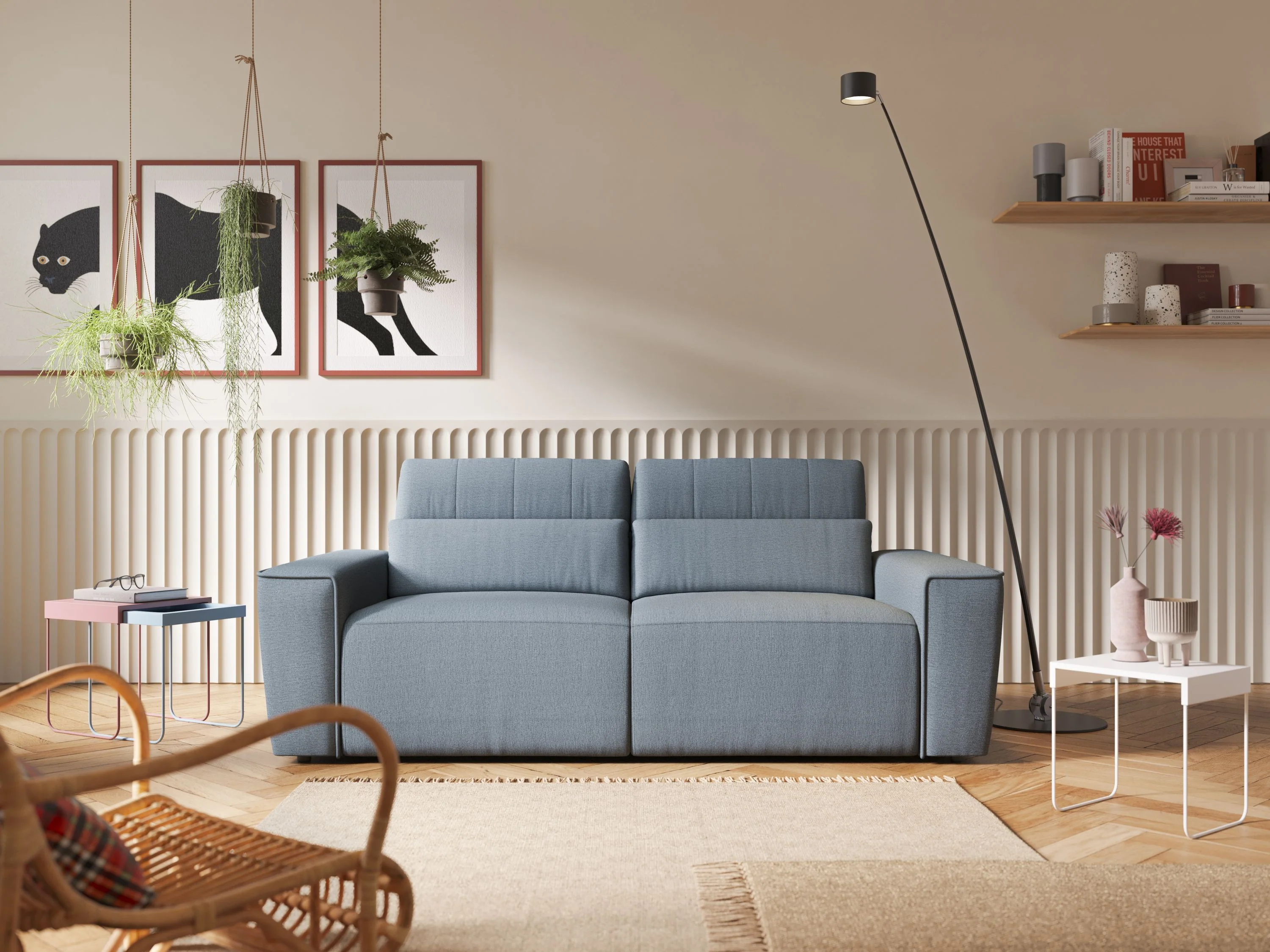 Clark Canapé modulable avec option relax électrique en tissu imperméable et détachable T17 jaune - Image 15